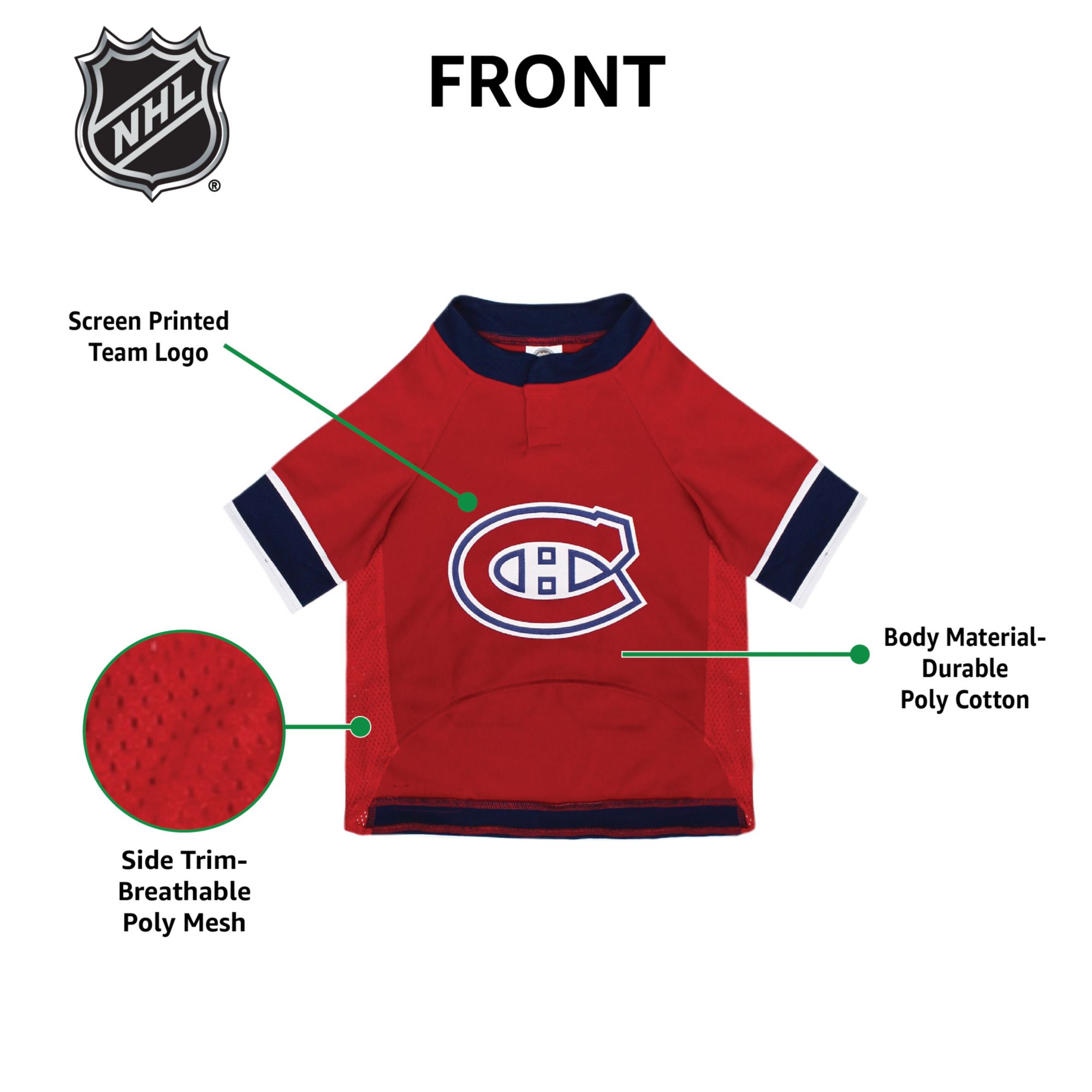 Pets First NHL Montreal Canadiens Pet Jersey product image