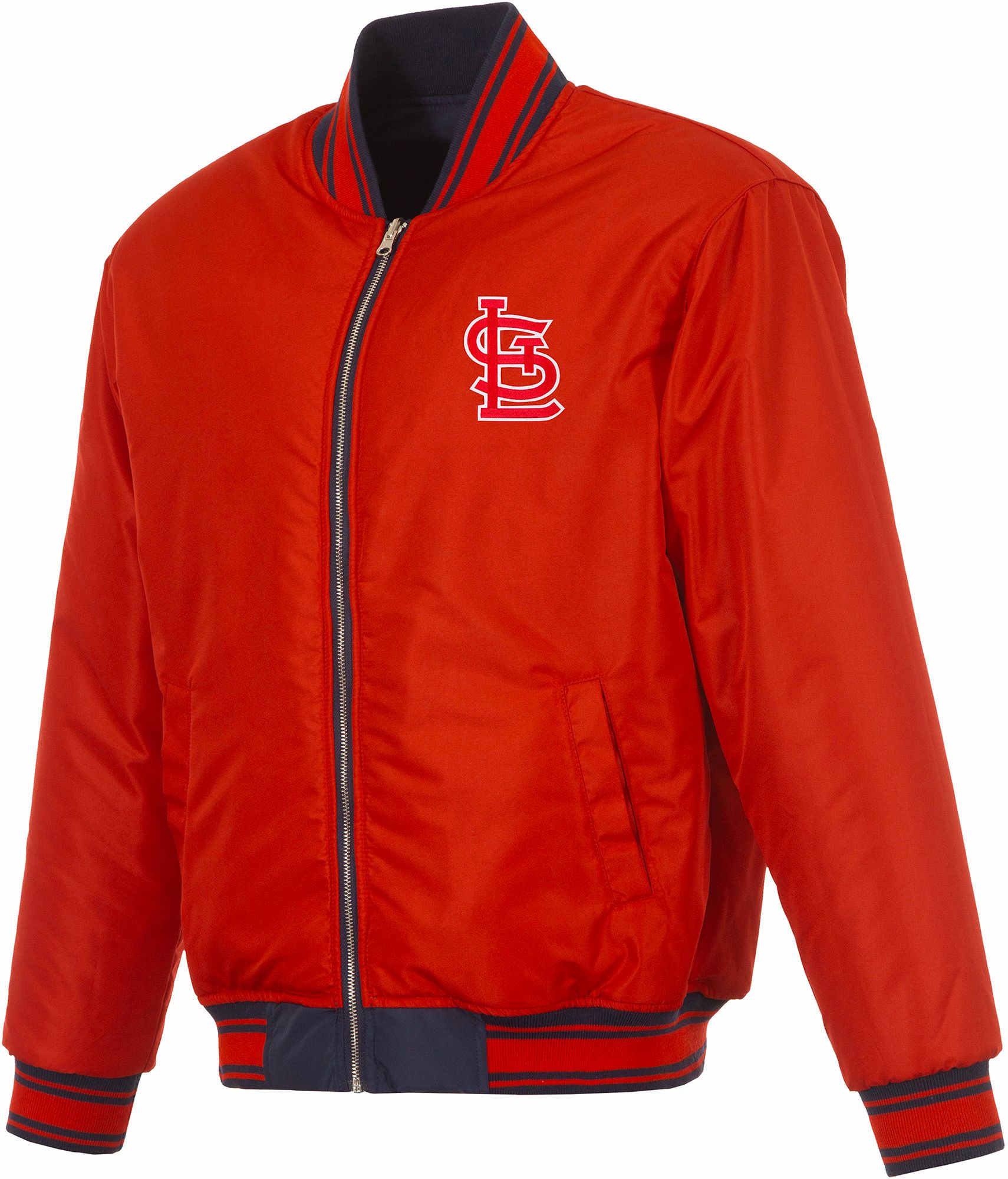 JH Design Men's St. Louis Cardinals Full-Zip Reversible Flight Navy Nylon Jacket product image
