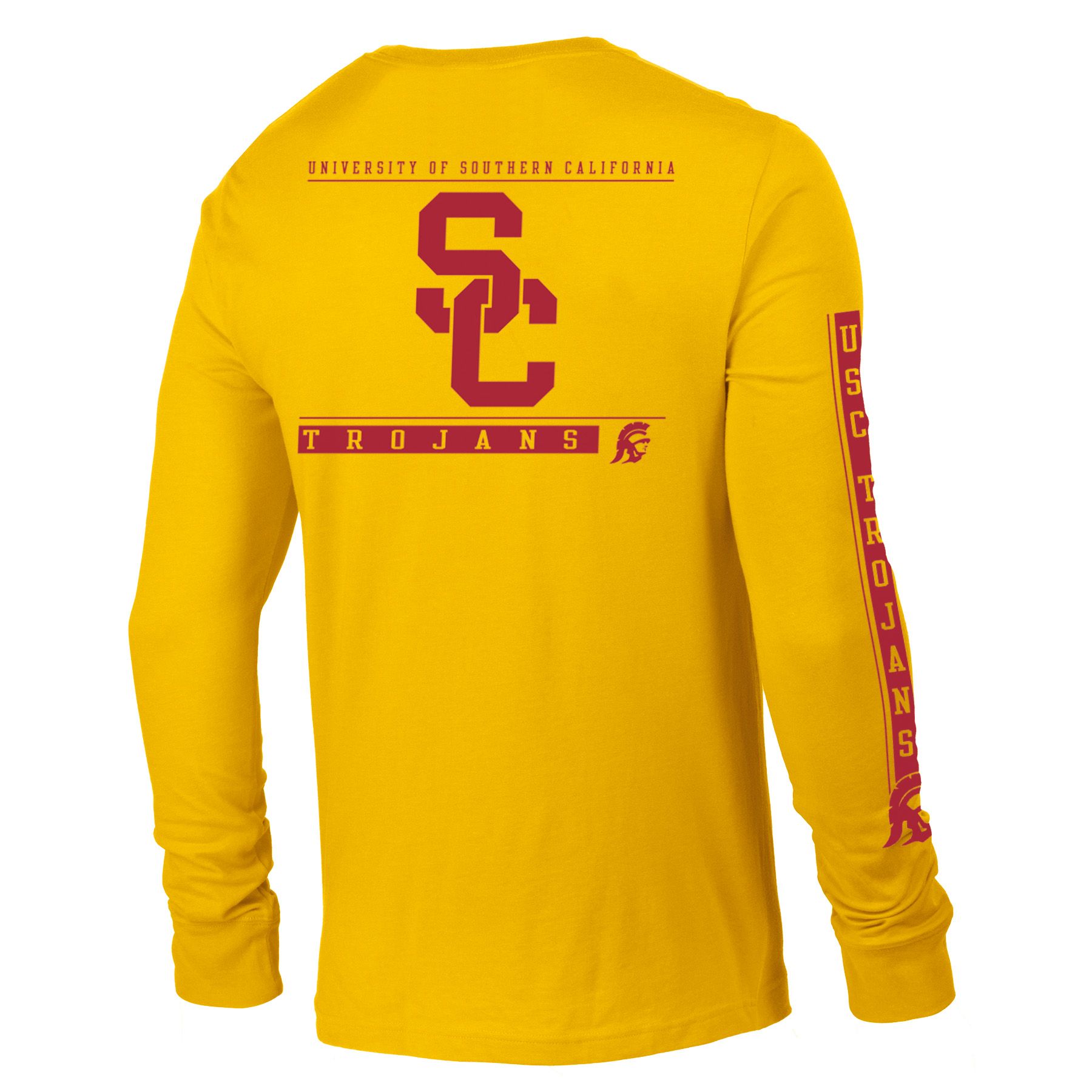 Champion Men's USC Trojans Yellow Stadium 3 Hit Long Sleeve T-Shirt product image