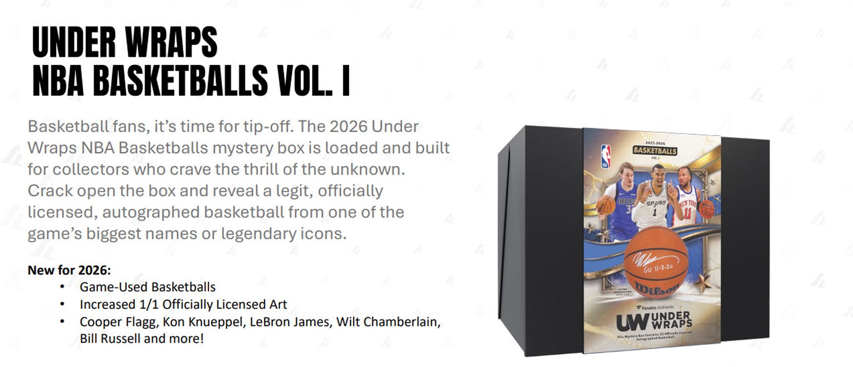 NBA 2026 Under Wraps Autographed Basketball Volume 1 product image