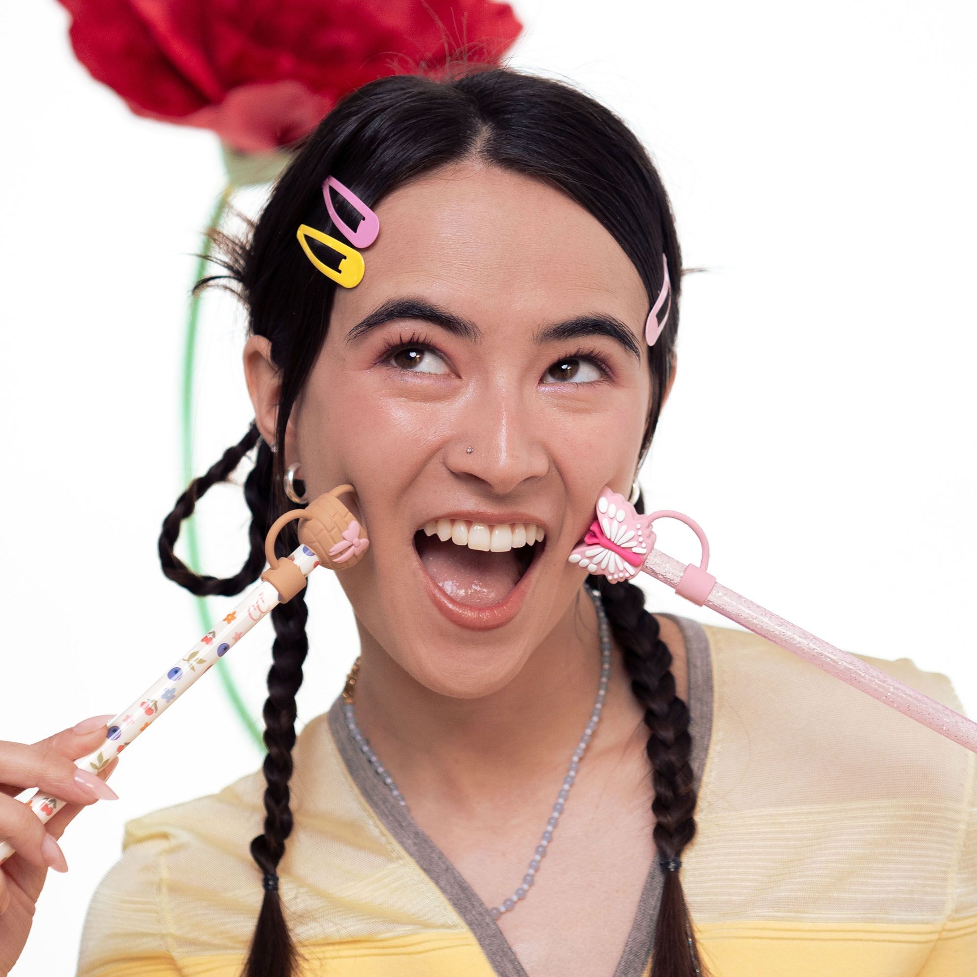 CharCharms Silicone Straw Cover Toppers - 4 Pack product image