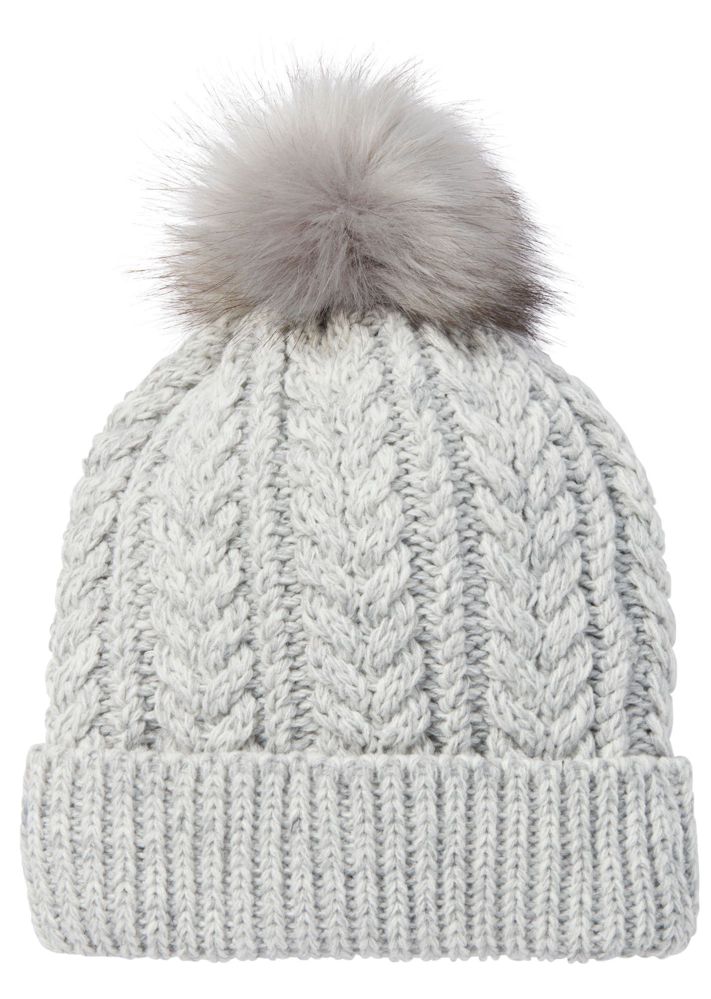 Northeast Outfitters Women's Cozy Cabin Cable Knit Fur Pom Hat product image