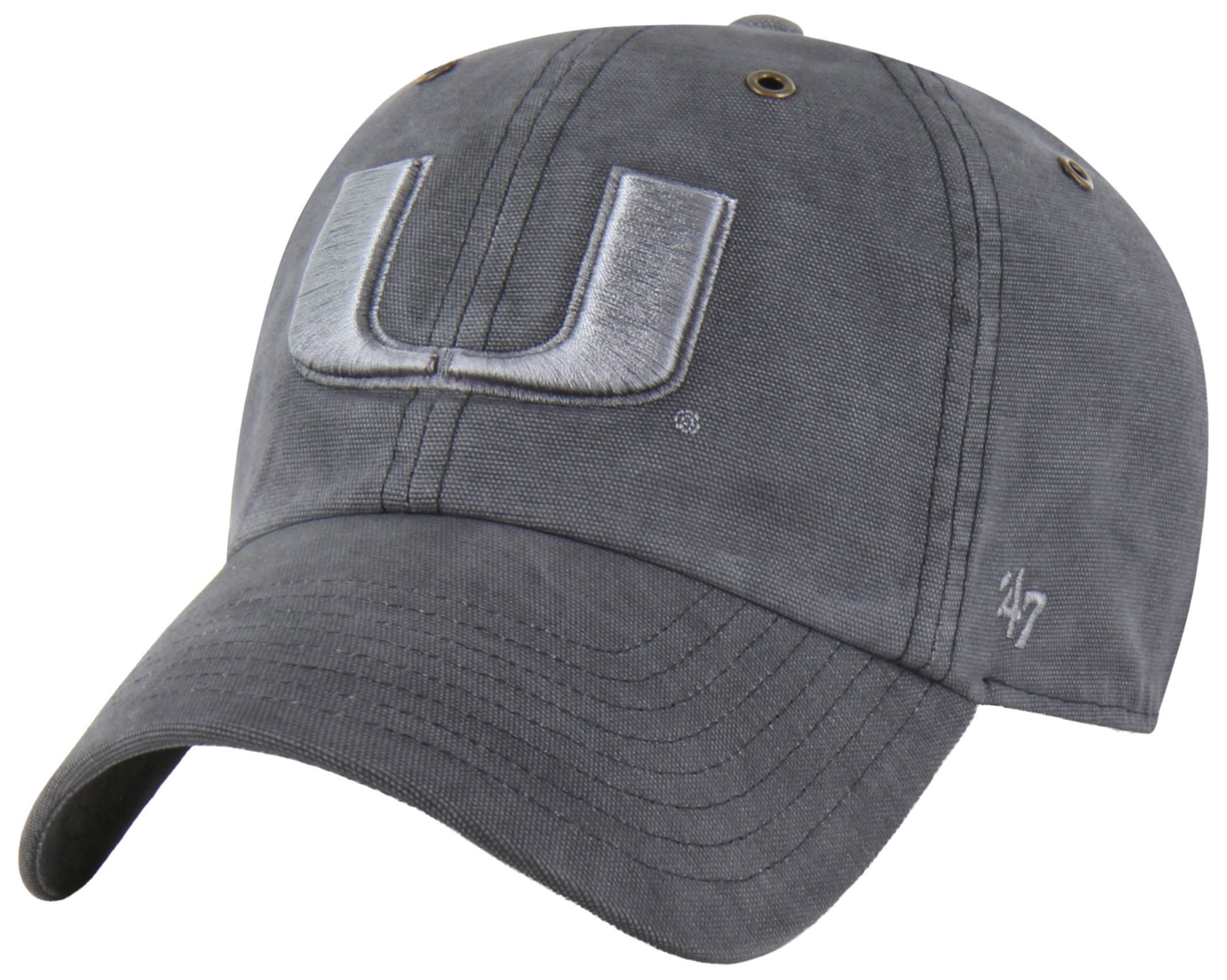 Carhartt x 47 Adult Miami Hurricanes Charcoal Undyed Hitch Adjustable Hat product image