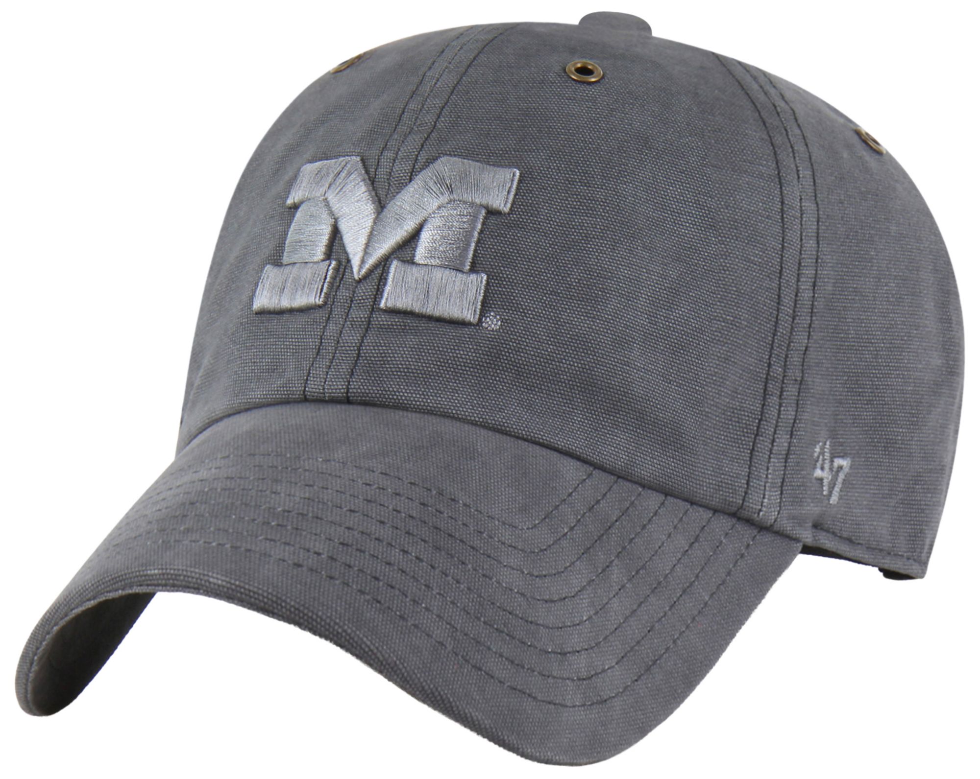 Carhartt x '47 Adult Michigan Wolverines Charcoal Dyed Clean Up Adjustable Hat product image