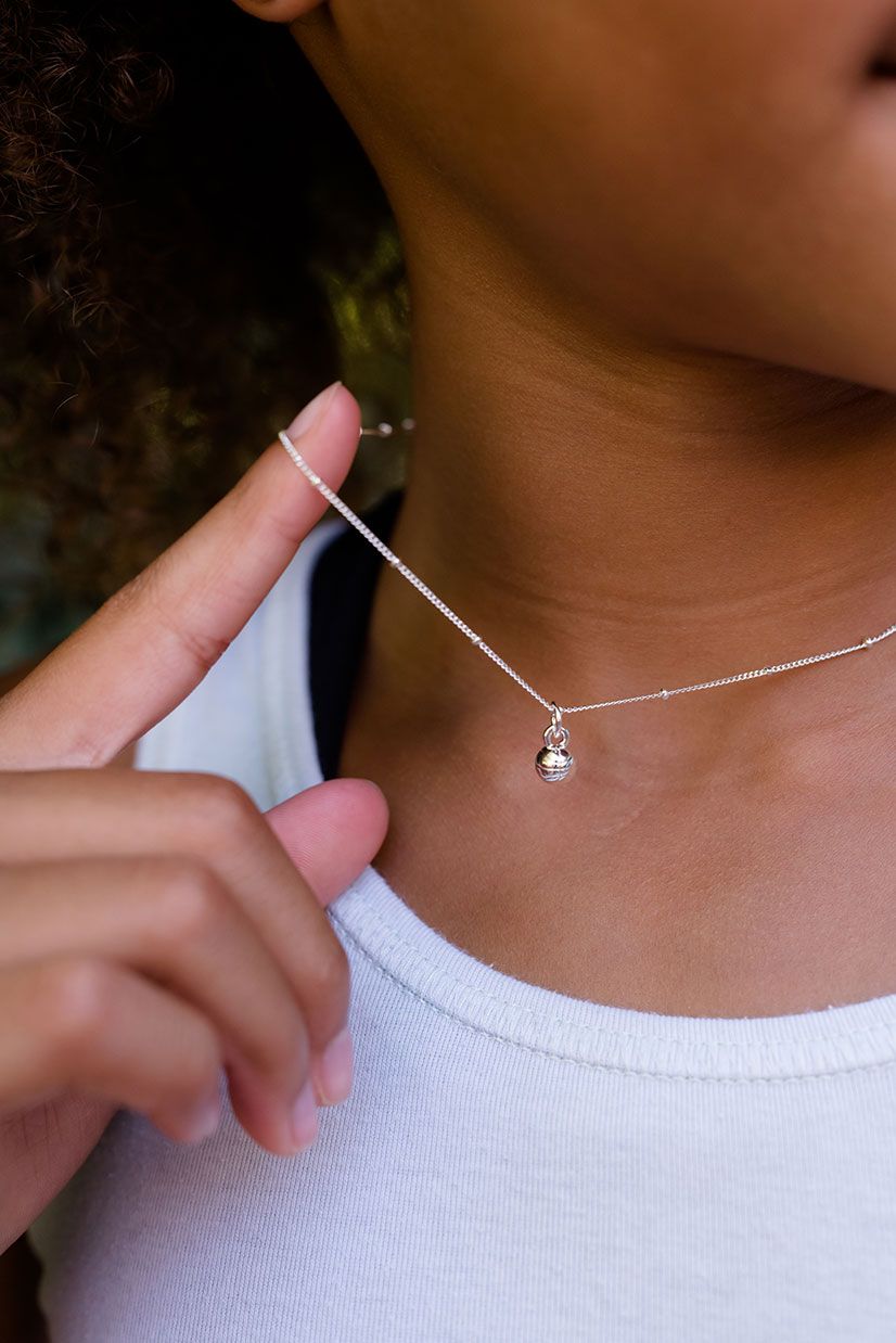 Chelsea Charles Silver Basketball Necklace - Girls product image