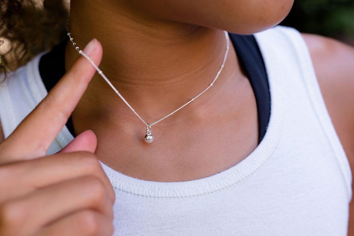Chelsea Charles Silver Basketball Necklace - Girls product image