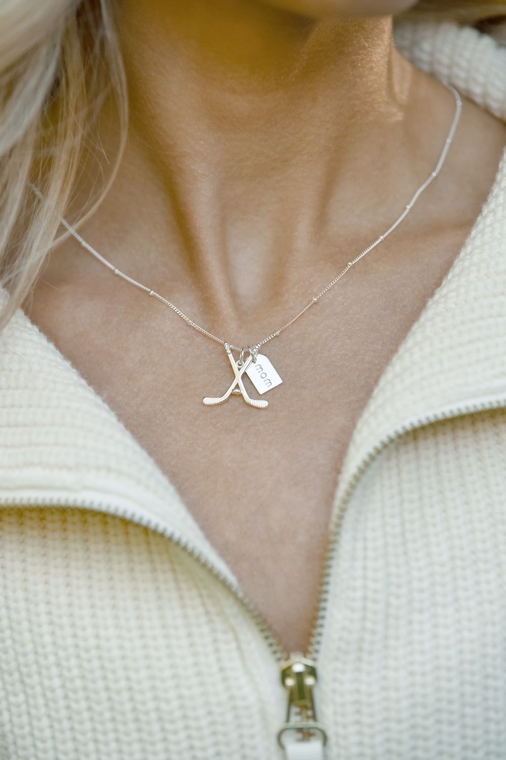 Chelsea Charles Silver Hockey Mom Double Charm Necklace product image