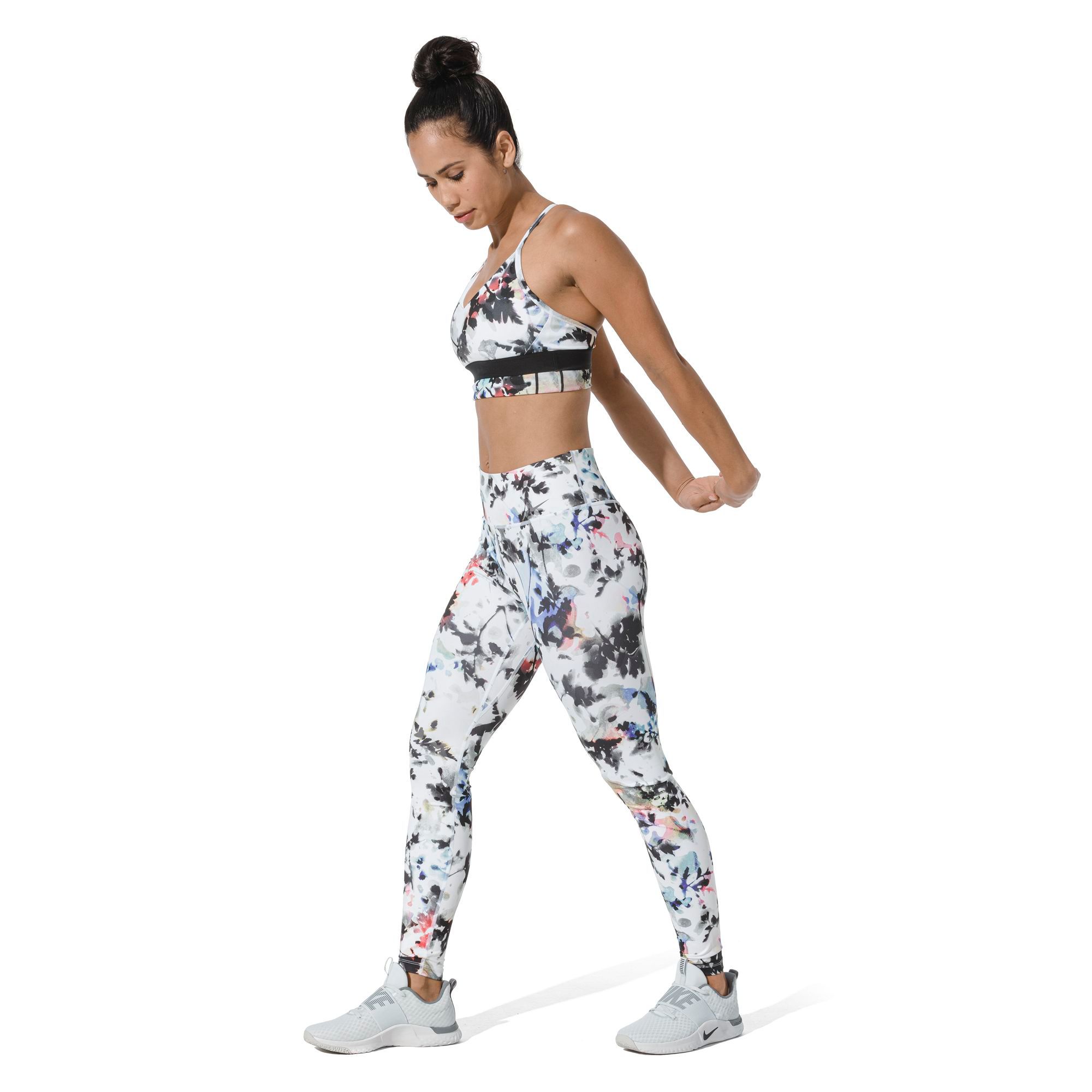 nike one women's printed washed floral tights