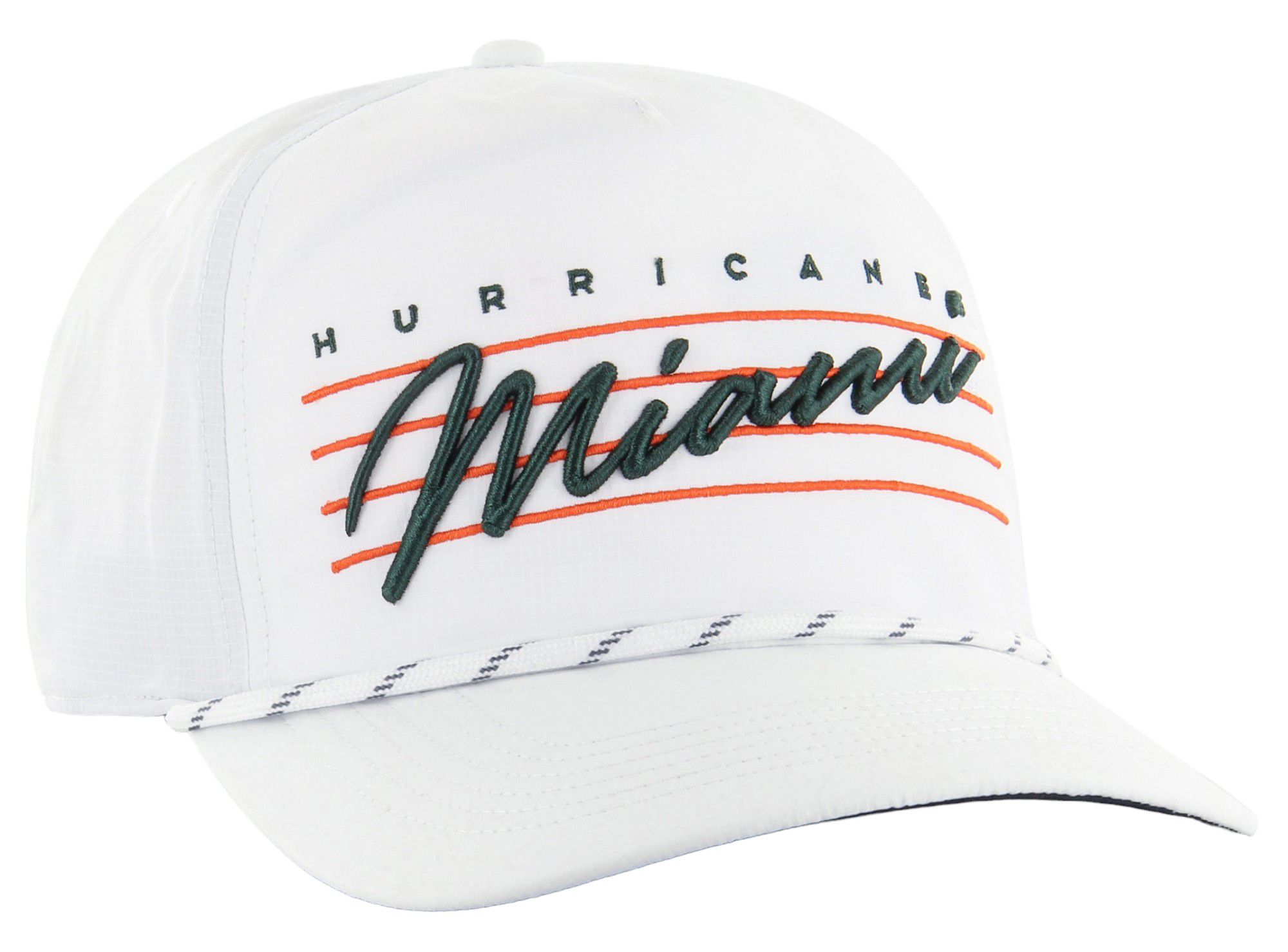 '47 Adult Miami Hurricanes White Down Burst Hitch Adjustable Hat product image