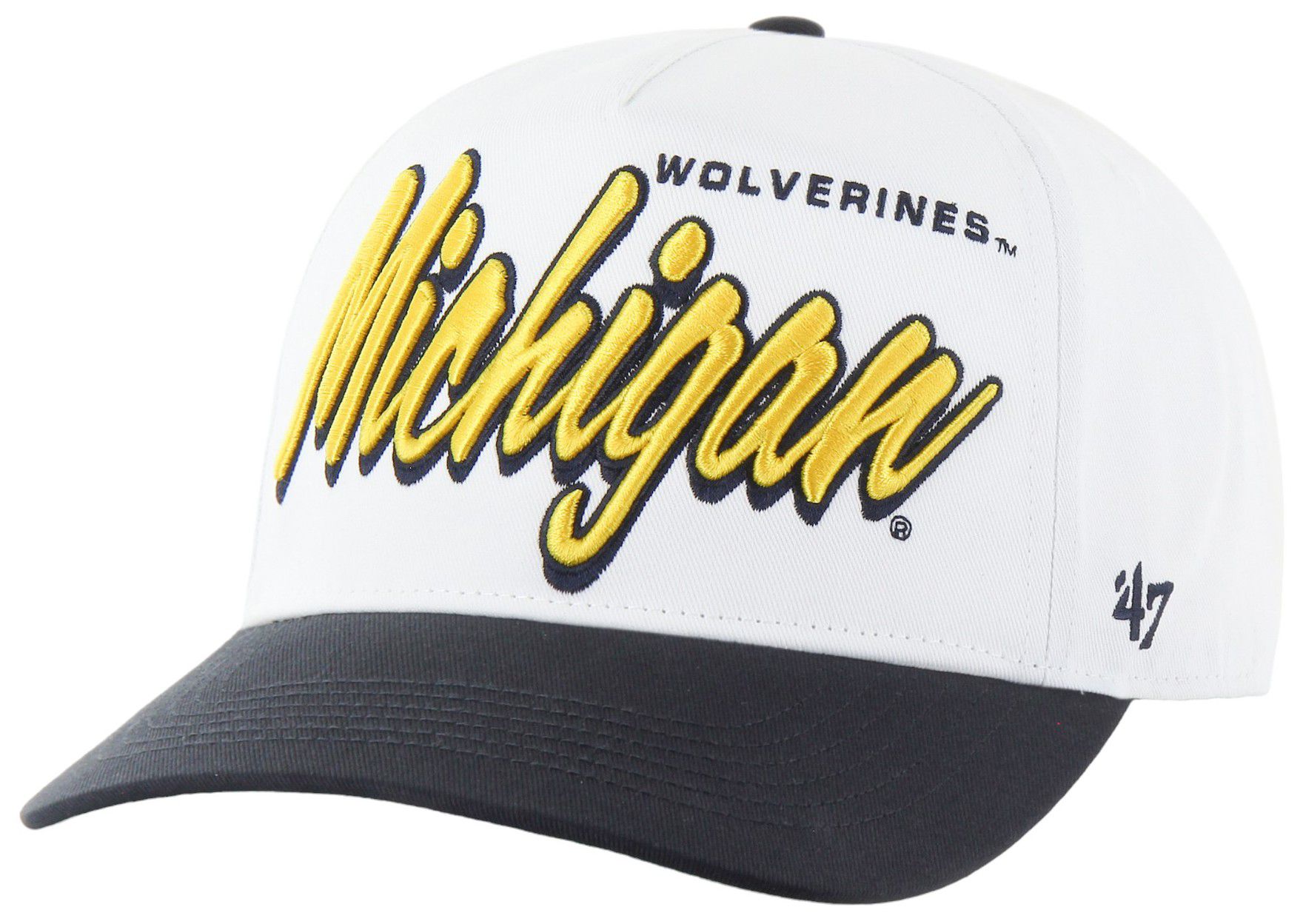 '47 Adult Michigan Wolverines White Drop Shadow Hitch Adjustable Hat product image