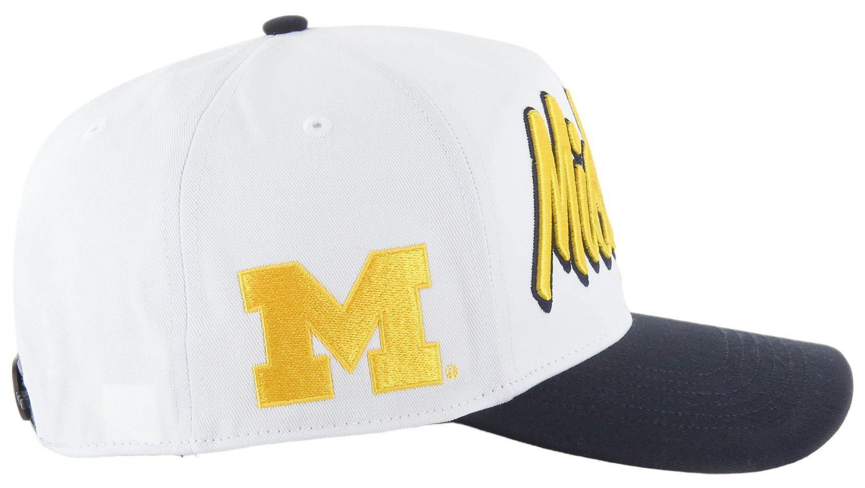 '47 Adult Michigan Wolverines White Drop Shadow Hitch Adjustable Hat product image