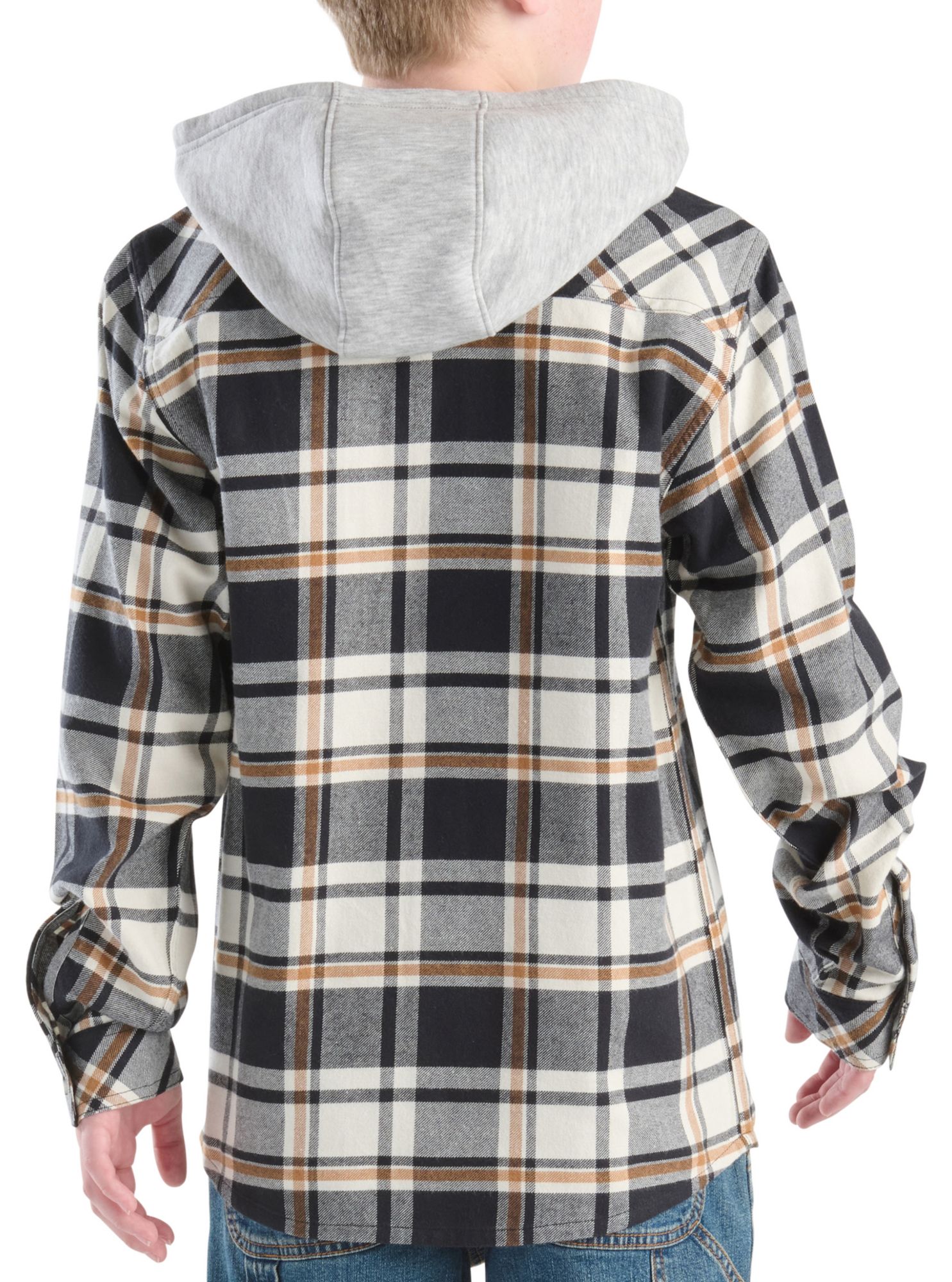 Carhartt Boys' Hooded Flannel Button-Front Long Sleeve Shirt product image