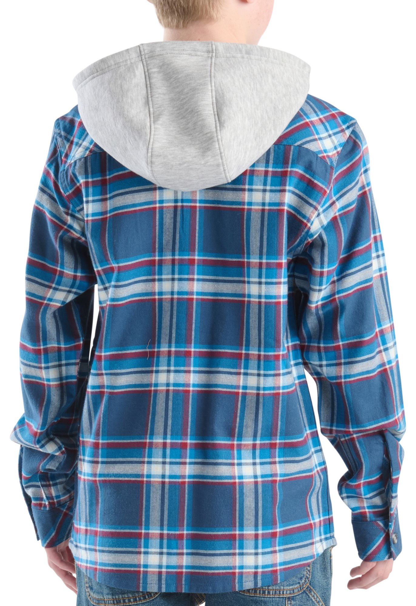 Carhartt Boys' Hooded Flannel Button-Front Long Sleeve Shirt product image