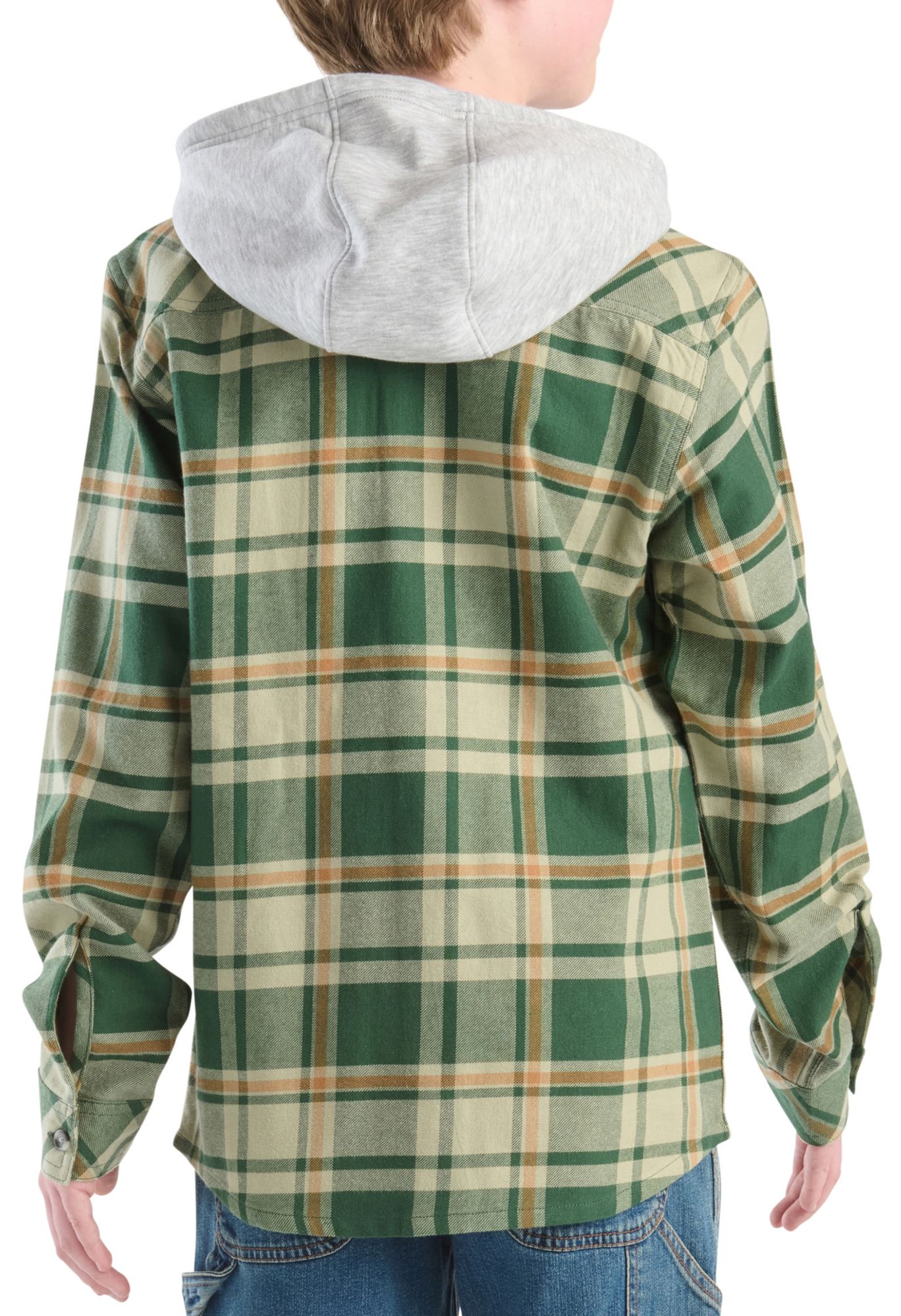 Carhartt Boys' Hooded Flannel Button-Front Long Sleeve Shirt product image