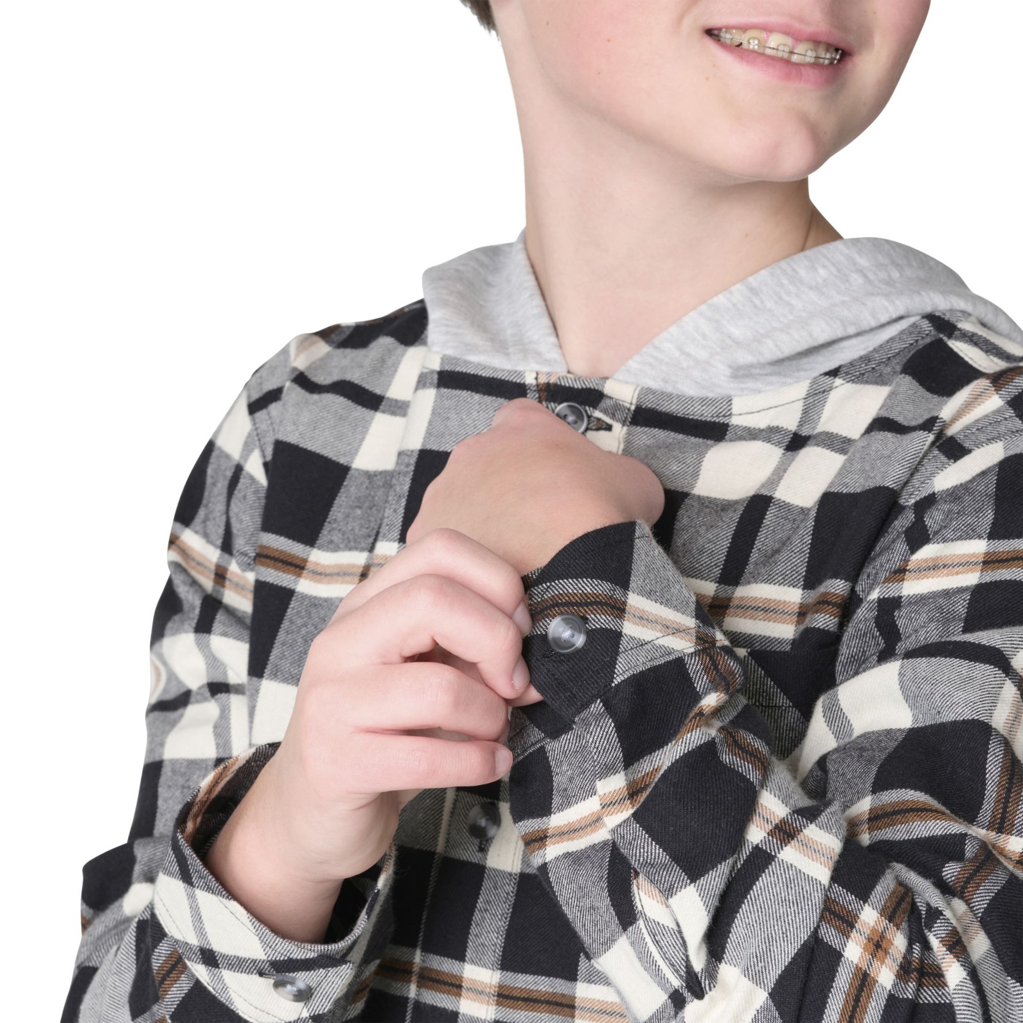 Carhartt Boys' Flannel Long-Sleeve Button-Front Hooded Shirt product image