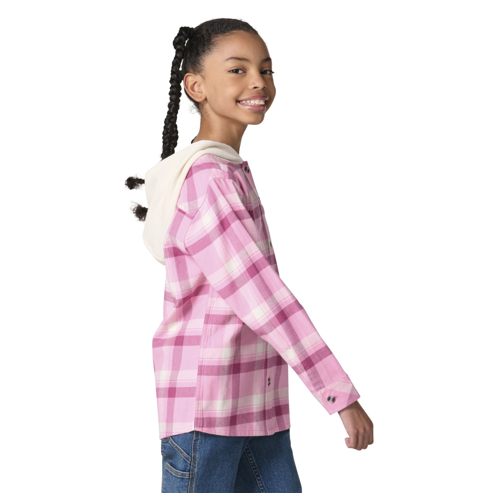 Carhartt Girls' Flannel Long-Sleeve Hooded Shirt product image