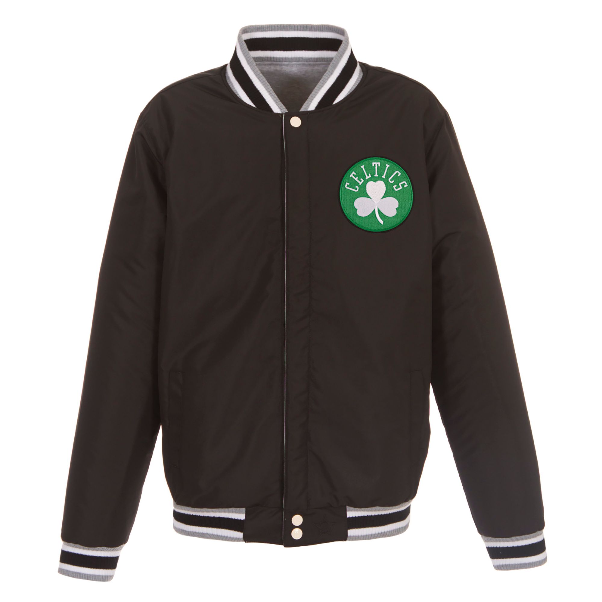JH Design Men's Boston Celtics Grey Reversible Fleece Jacket product image