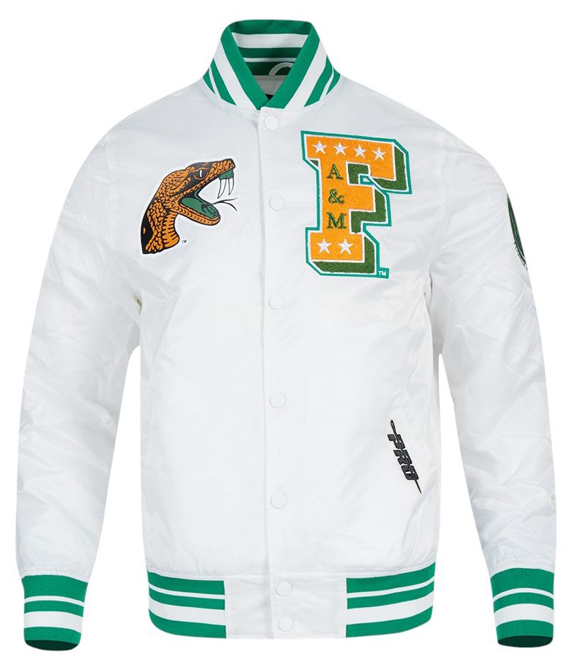 Pro Standard Men's Florida A&M Rattlers White Classic Satin Jacket product image