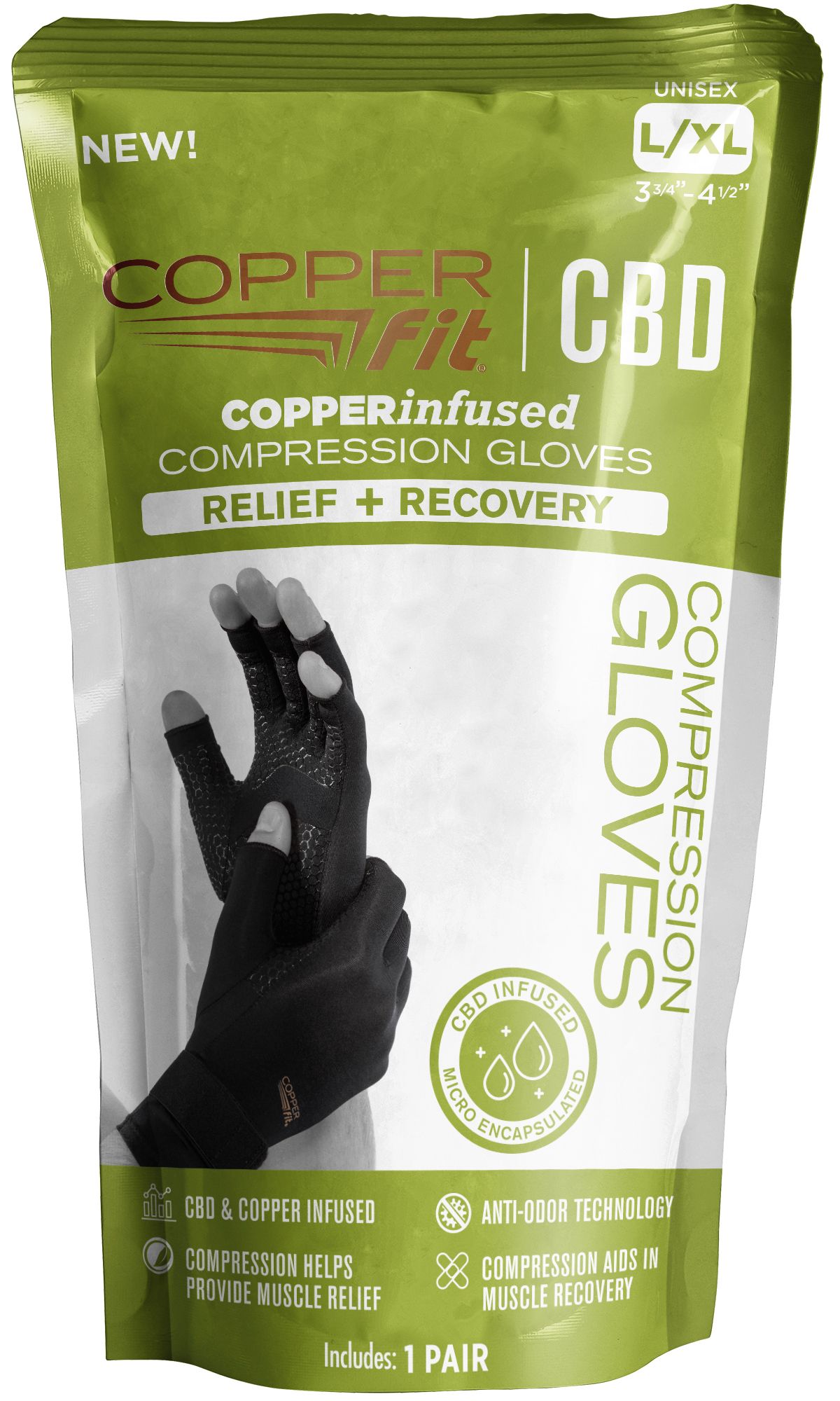CopperFit CBD Compression Gloves product image