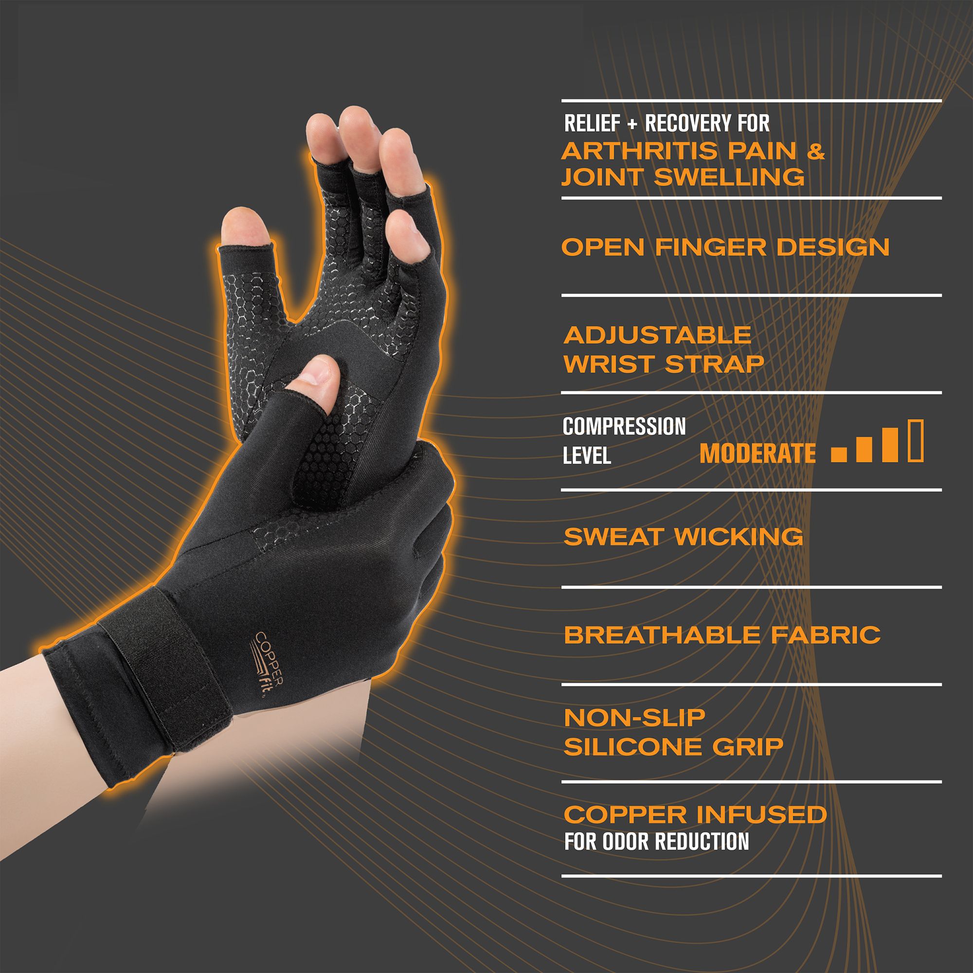 Copper Fit Elite Hand Relief Gloves product image