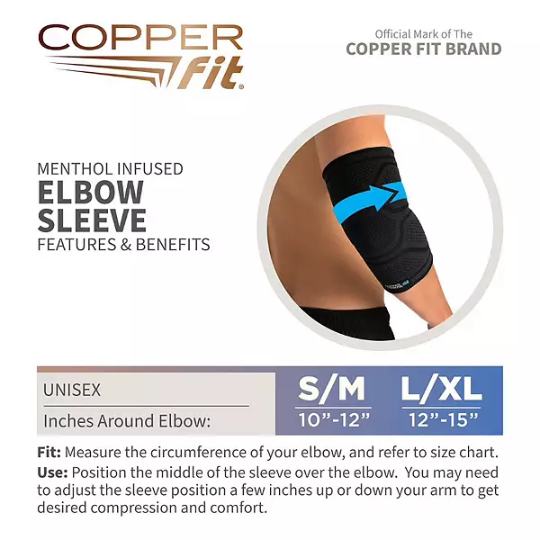 Ice Menthol Infused Compression Knee Sleeve by Copper Fit at Fleet