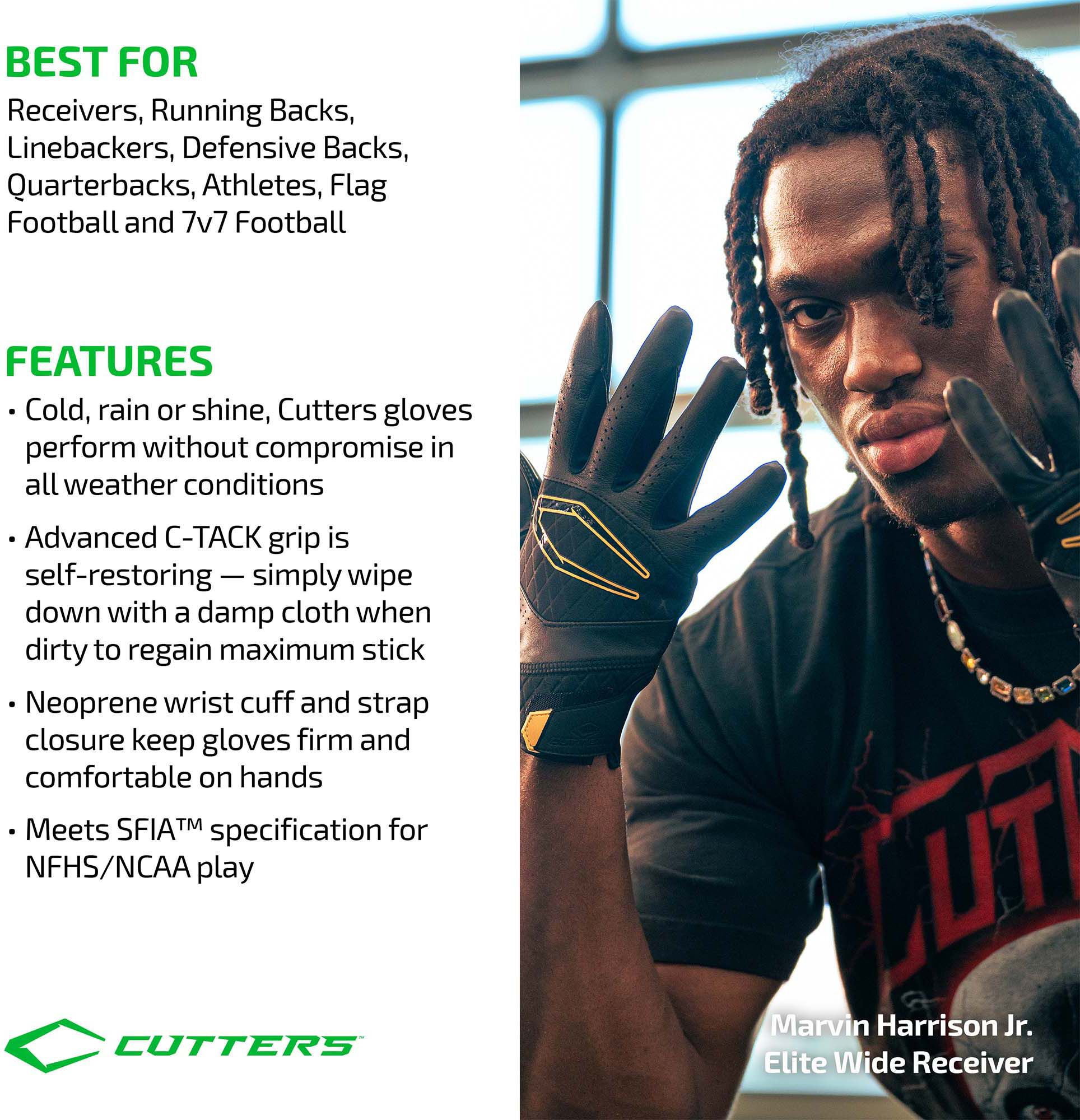 Cutters Rev X Receiver Football Gloves product image