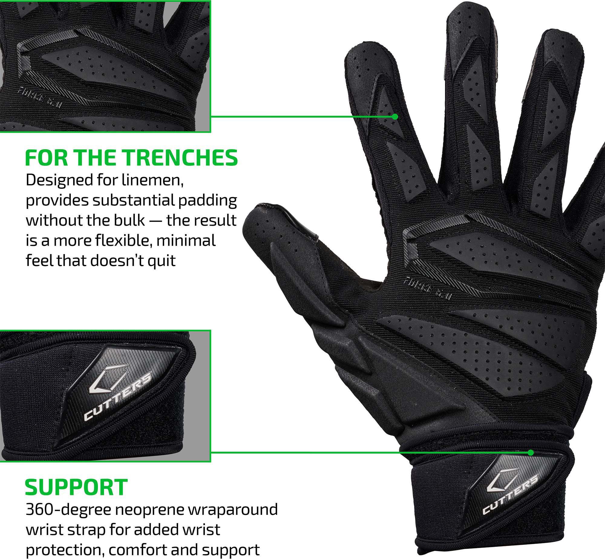 Cutters Force 6.0 Lineman Football Gloves product image