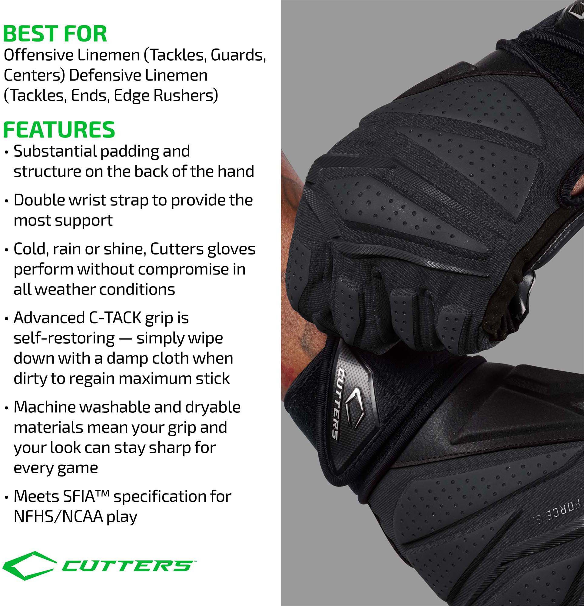 Cutters Force 6.0 Lineman Football Gloves product image