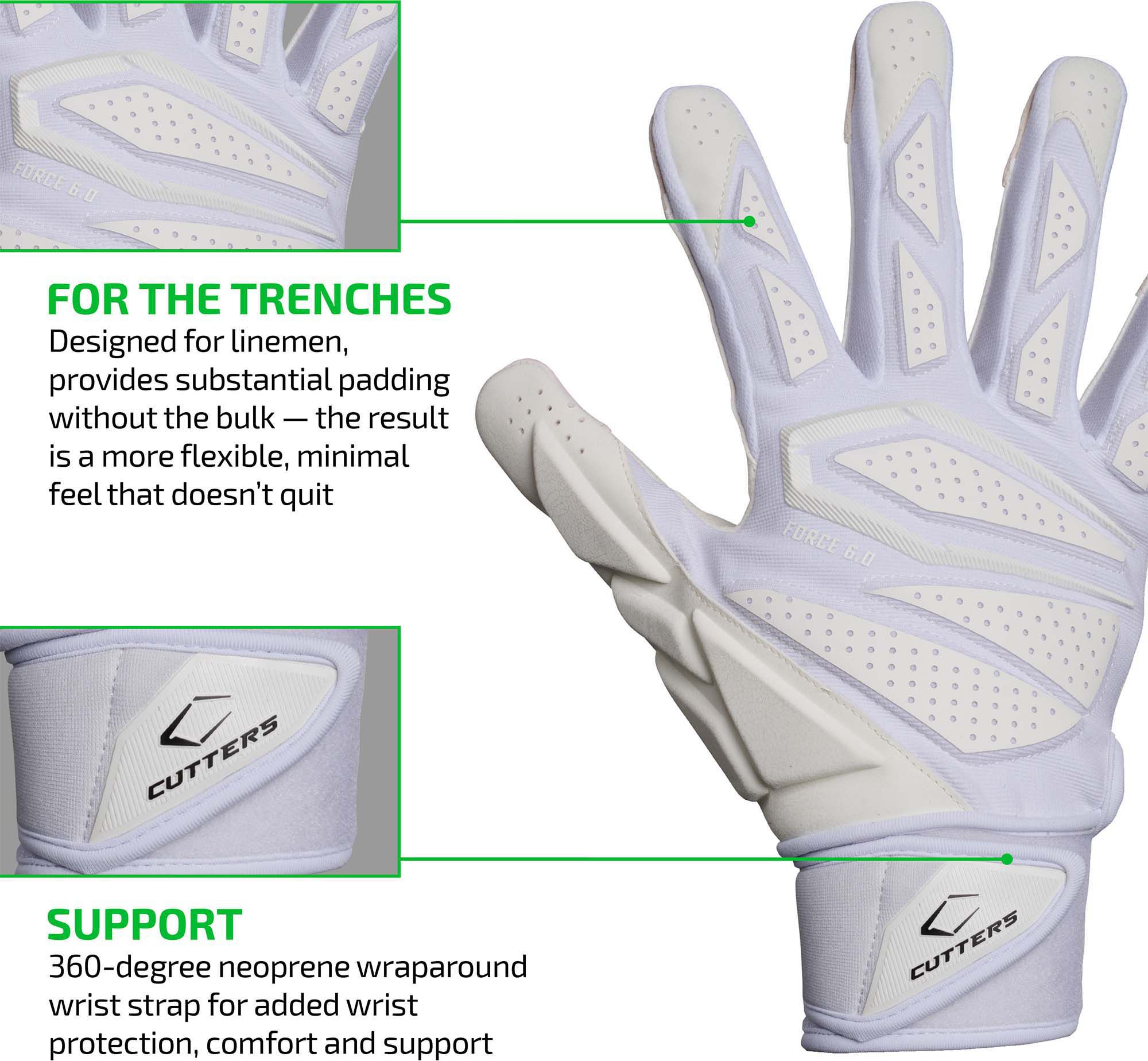 Cutters Force 6.0 Lineman Football Gloves product image