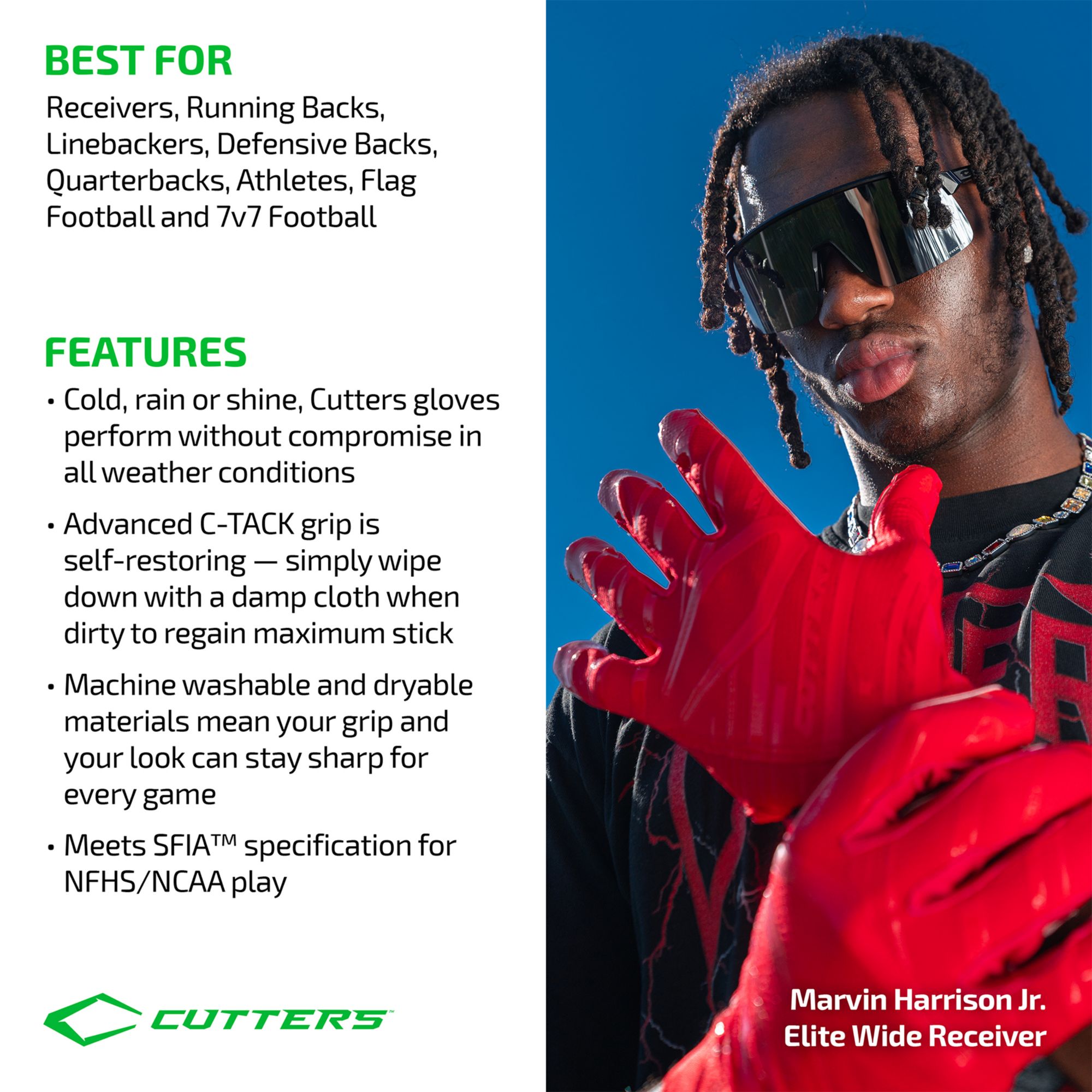 Cutters Rev Pro 7.0 Football Gloves product image