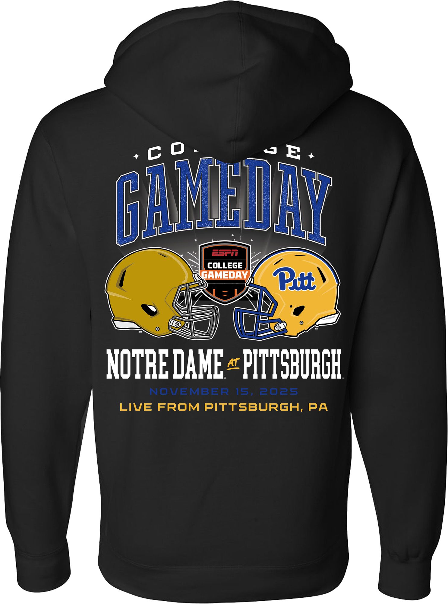 Something Inked Adult Notre Dame Fighting Irish VS. Pitt Panthers College GameDay Black Hoodie product image