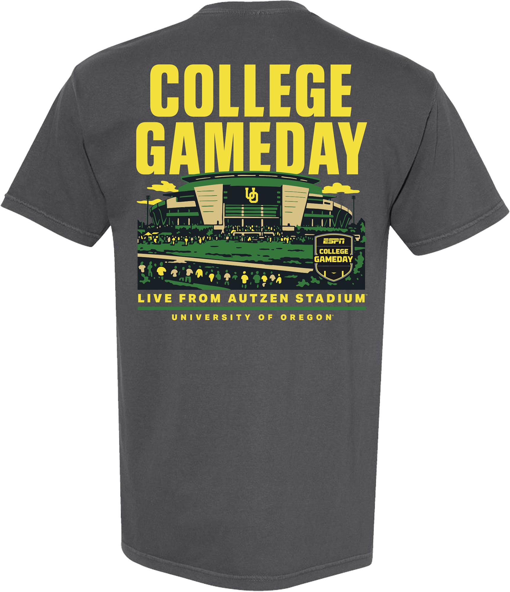 Something Inked Adult Oregon Ducks College GameDay Stadium Grey T-Shirt product image
