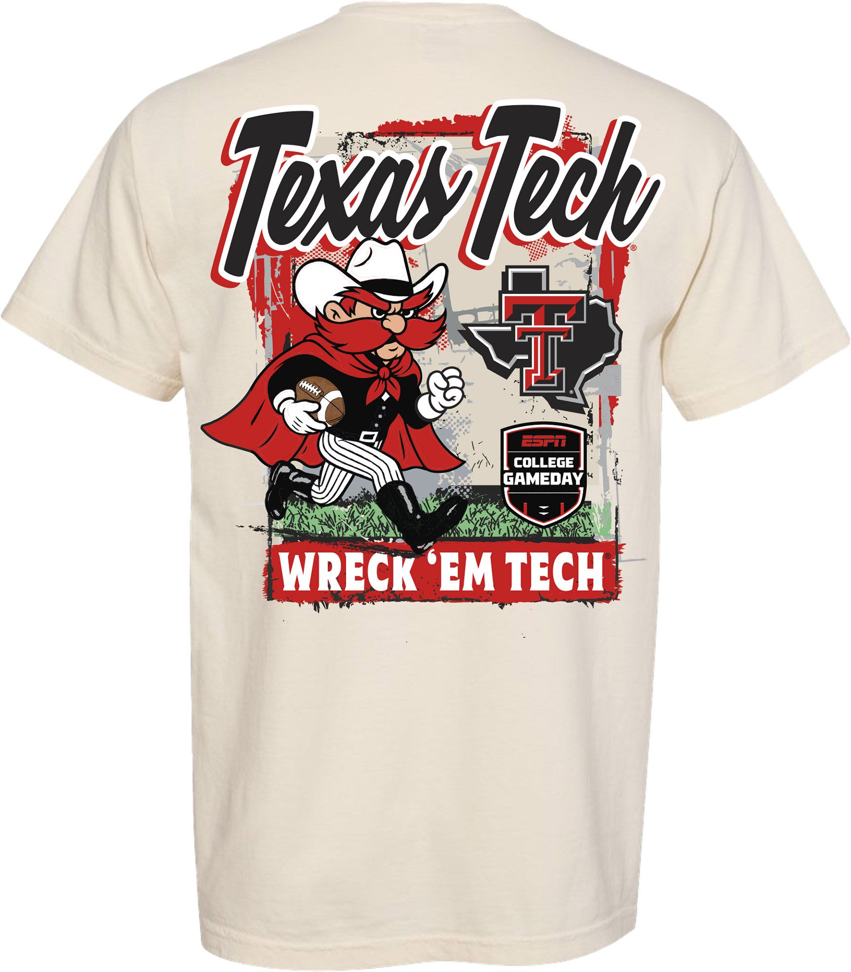 Something Inked Adult Texas Tech Red Raiders 'Wreck 'Em Tech' College GameDay Bone White T-Shirt product image