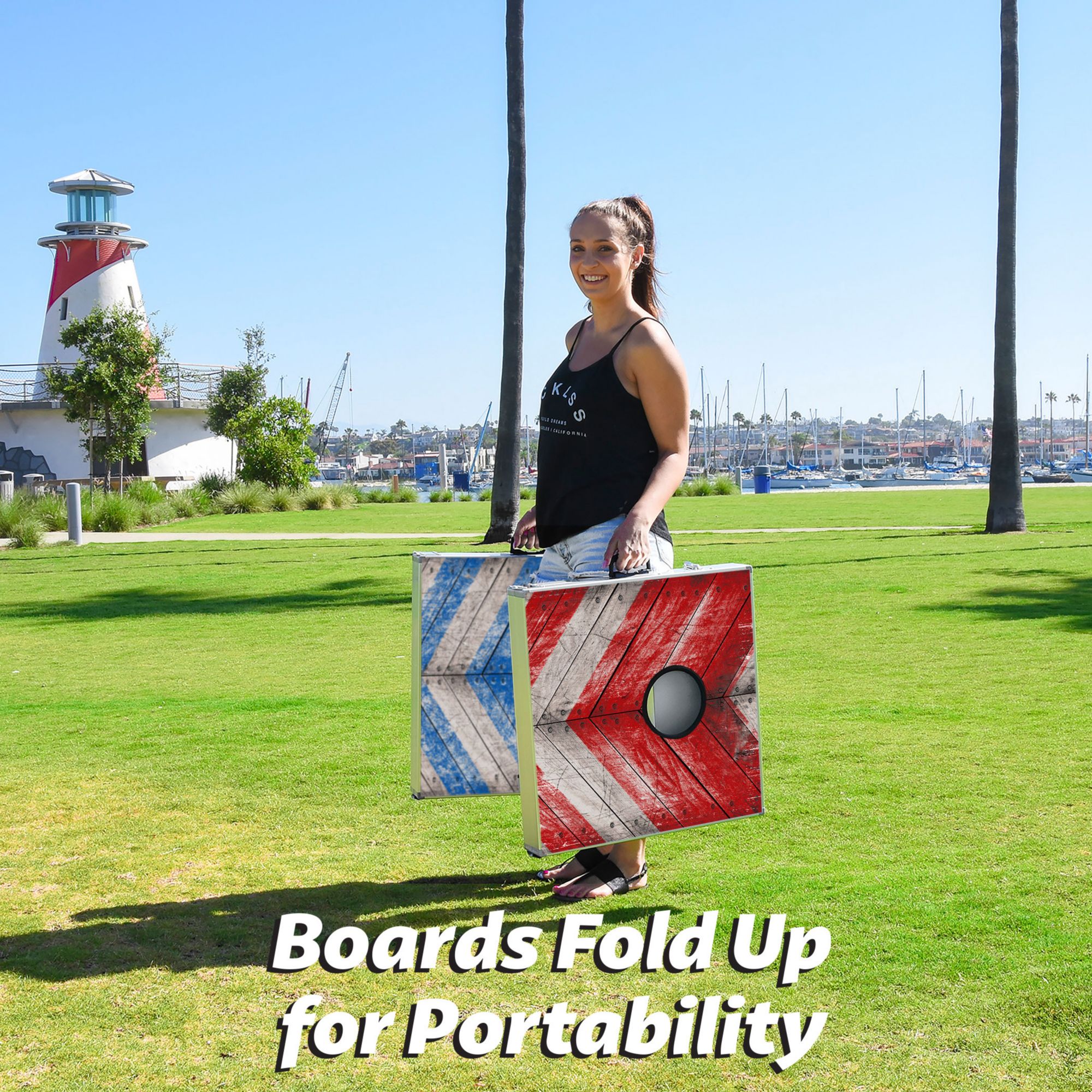 GoSports 2' x 4' Foldable Rustic Cornhole Set product image