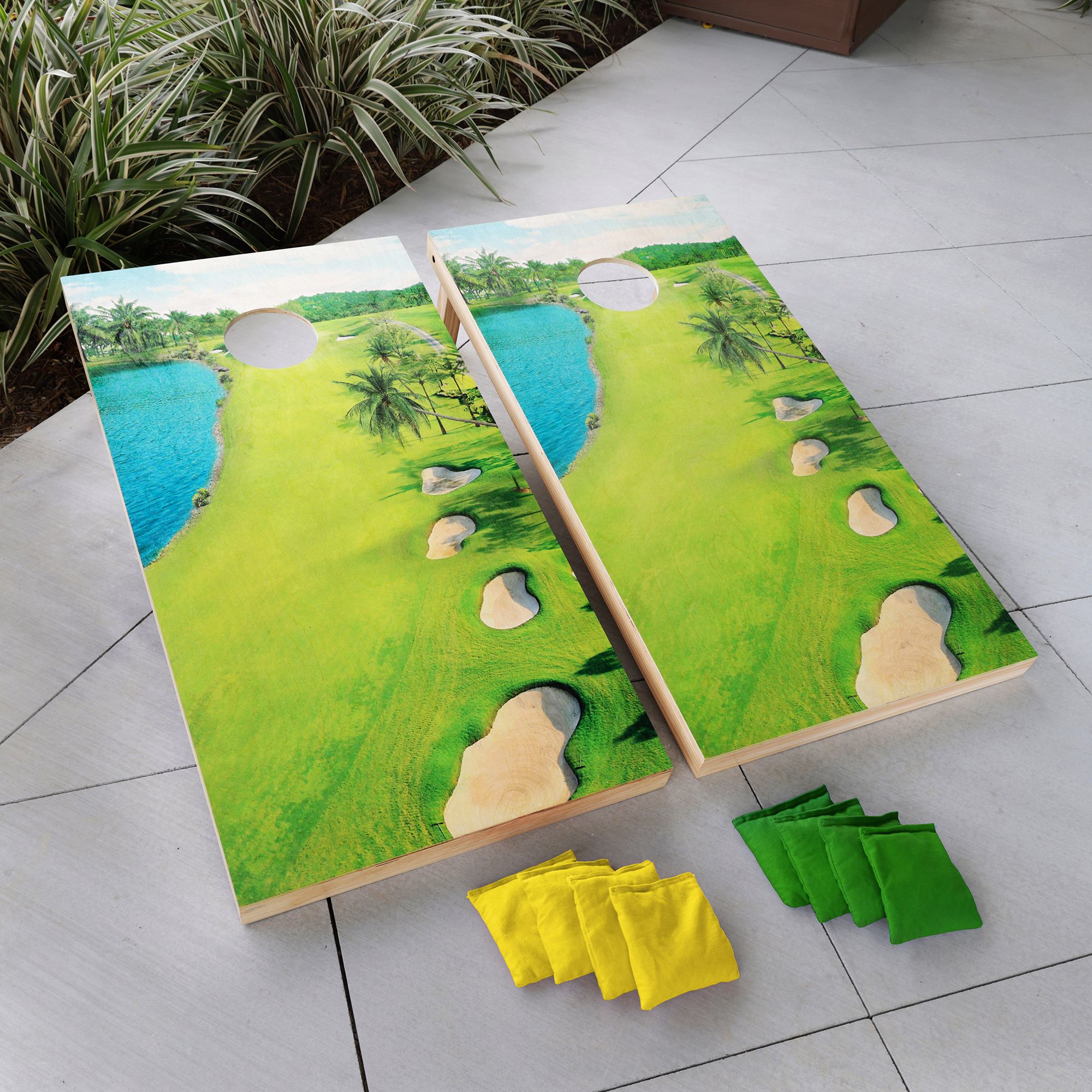 GoSports 4' x 2' Premium Wood Cornhole Set - Golf product image