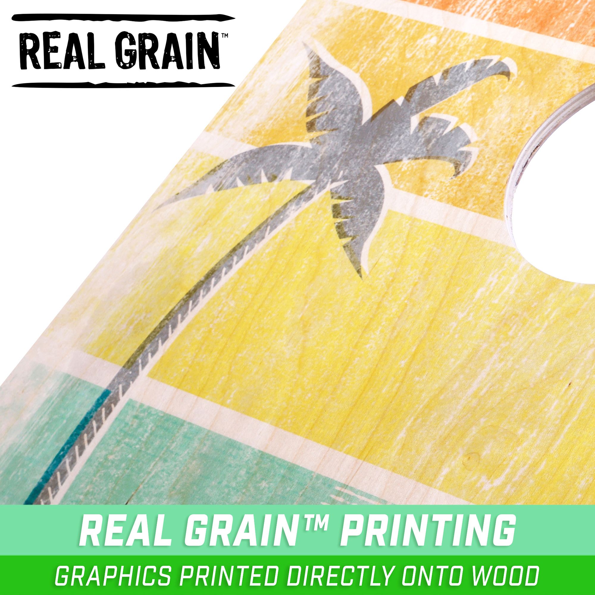 GoSports 4' x 2' Premium Wood Cornhole Set- Retro Beach product image