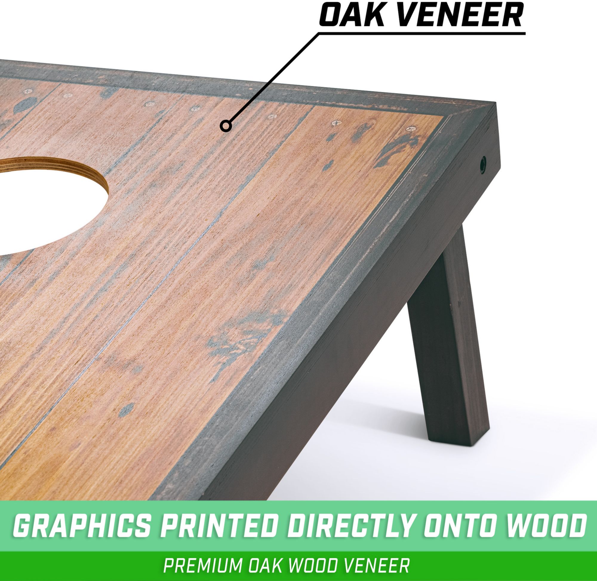 GoSports 4' x 2' Premium Wood Cornhole Set - Wood Steel product image