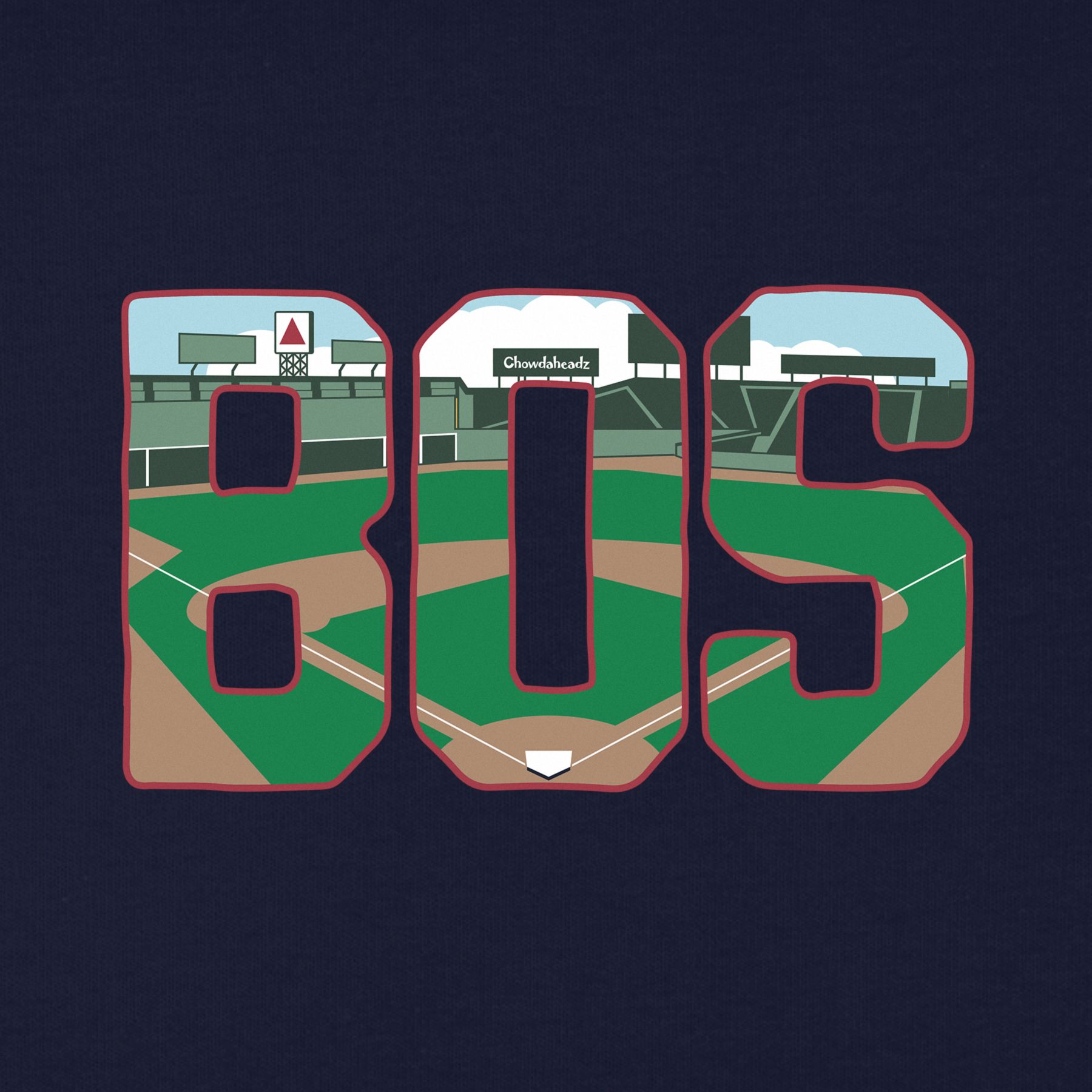 Chowdaheadz Youth Boston Navy Baseball Field T-Shirt product image