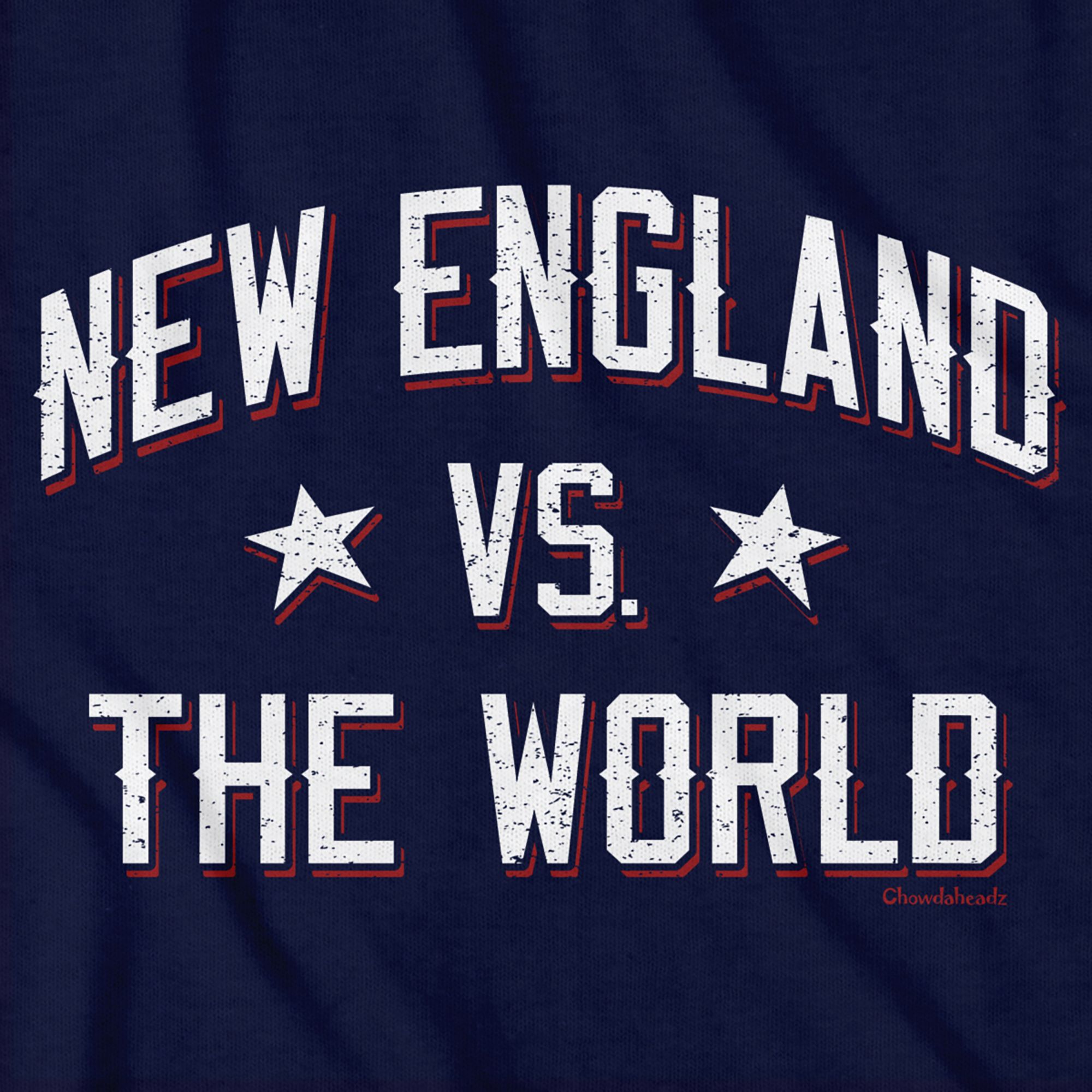 Chowdaheadz Adult Boston Navy 'New Englad VS The World' T-Shirt product image