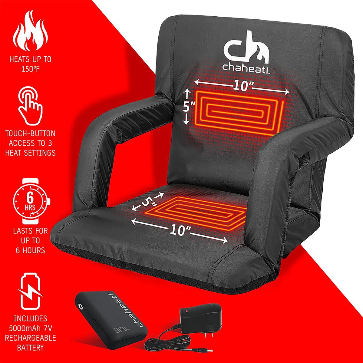 Chaheati 7V Heated Folding Bleacher Seat product image