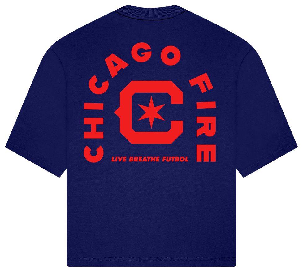 Live Breathe Futbol Adult Chicago Fire Navy 2026 Tunnel Home T-Shirt product image