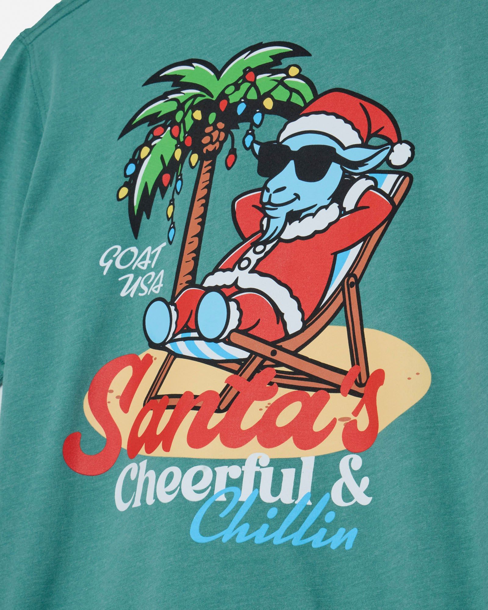GOAT USA Cheerful Chillin' Santa T-Shirt - Adult product image