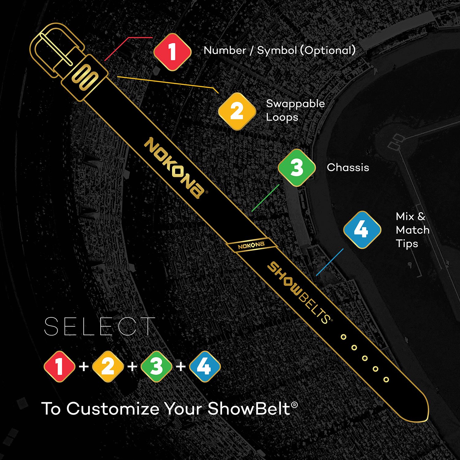Nokona ShowBelt 4-Piece Custom Belt: Chassis Only (Piece #3) product image