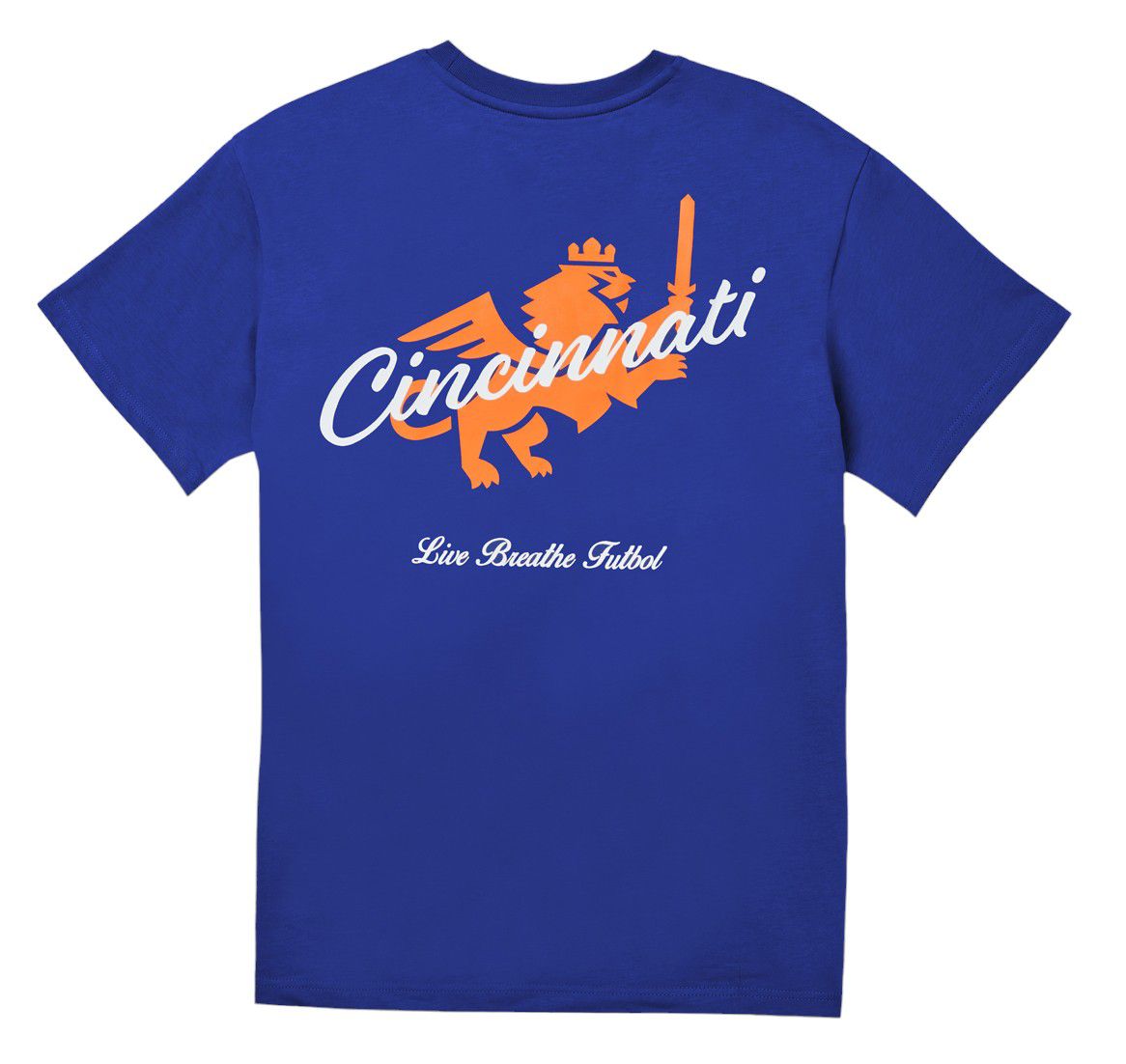 Live Breathe Futbol Men's FC Cincinnati Double Logo Blue T-Shirt product image