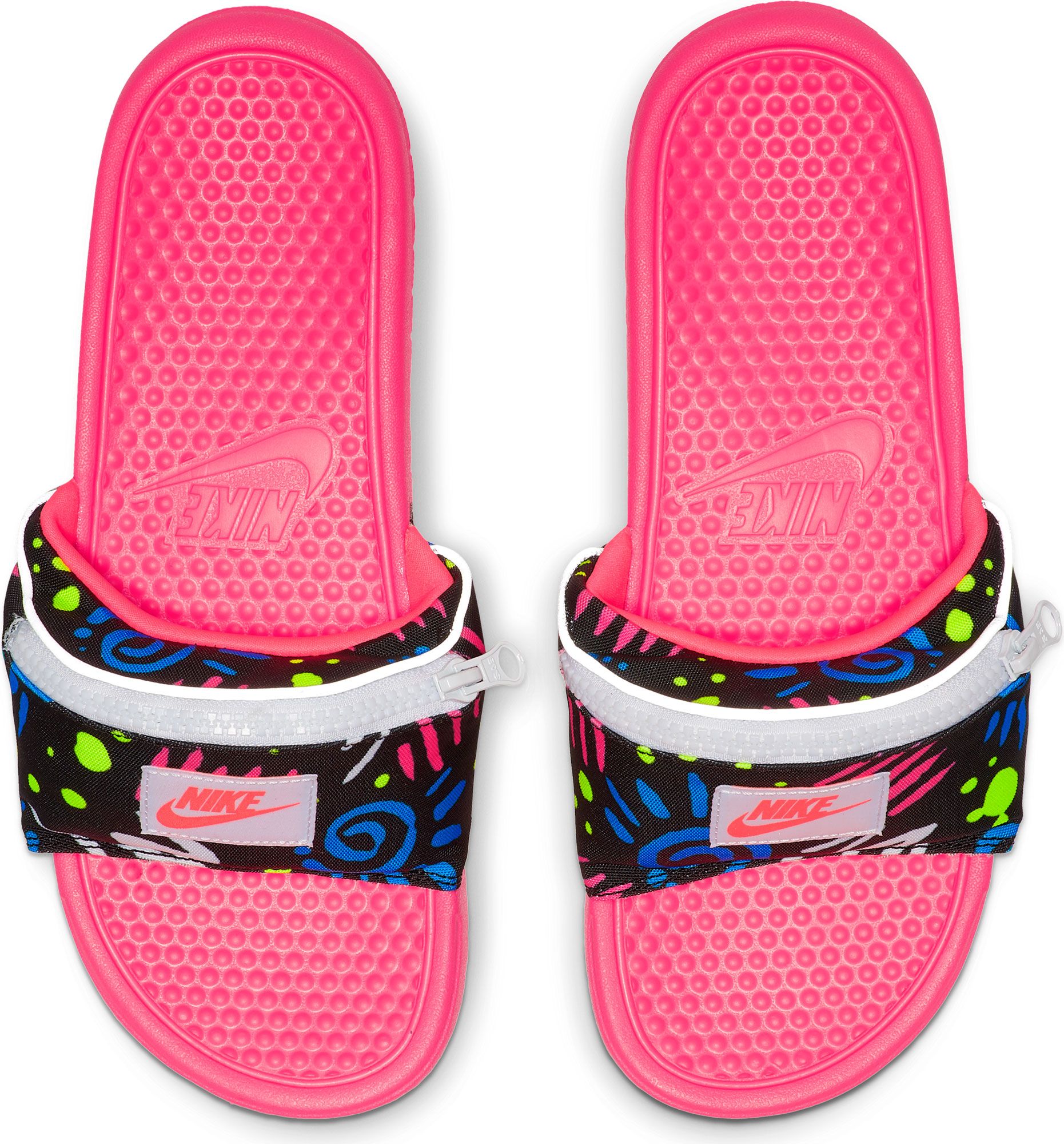 nike slides with a fanny pack