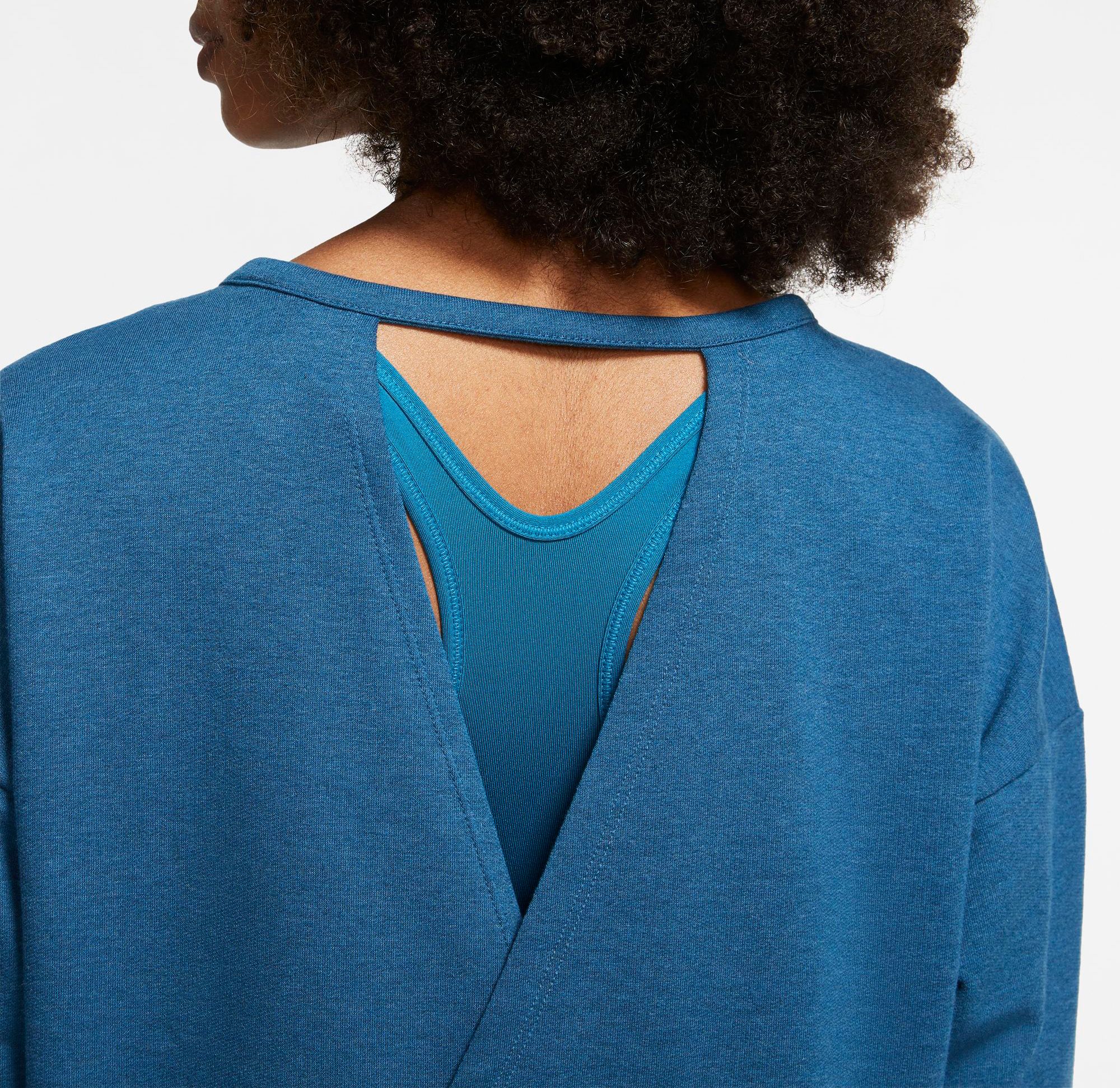 nike women's yoga long sleeve open back training top