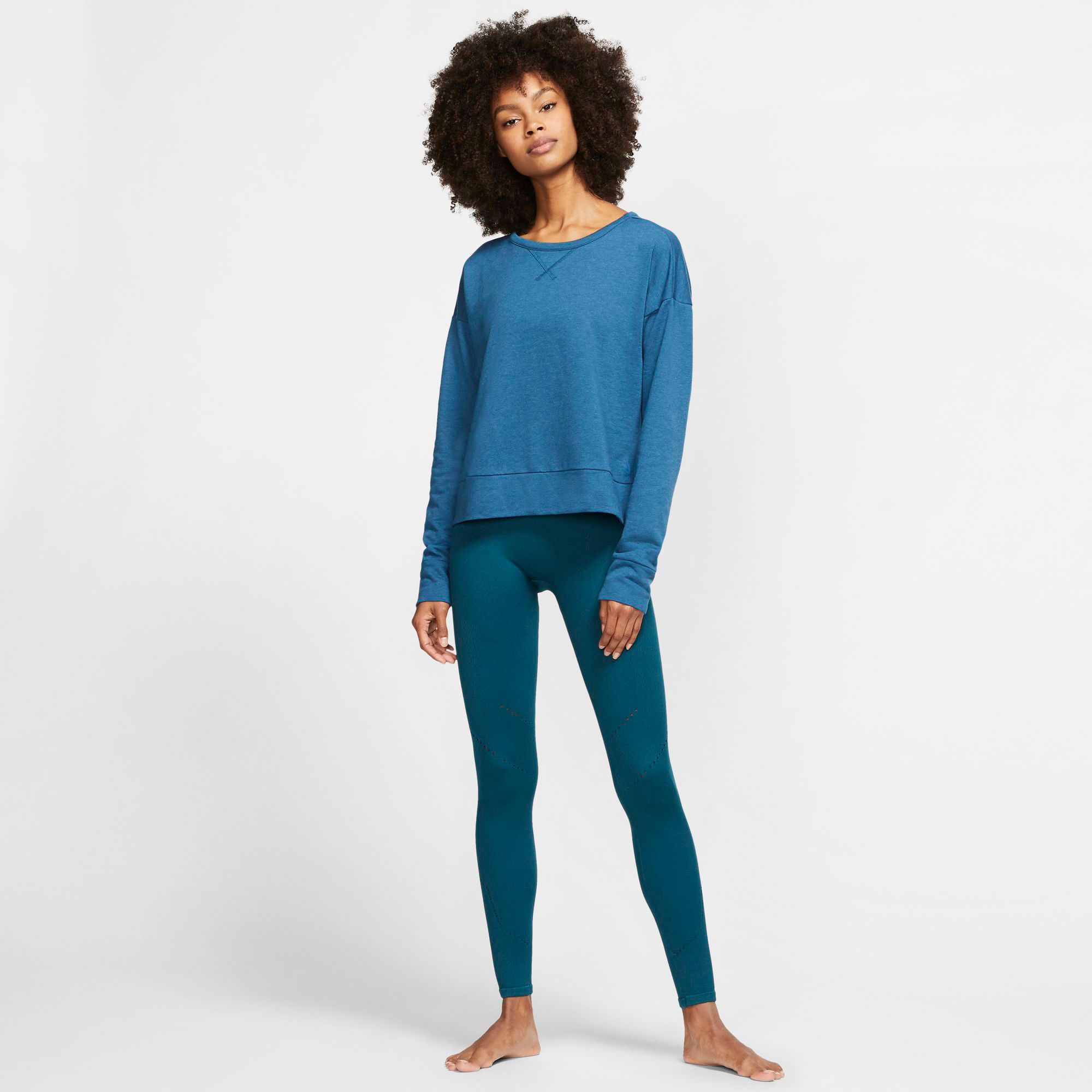 nike women's yoga long sleeve open back training top