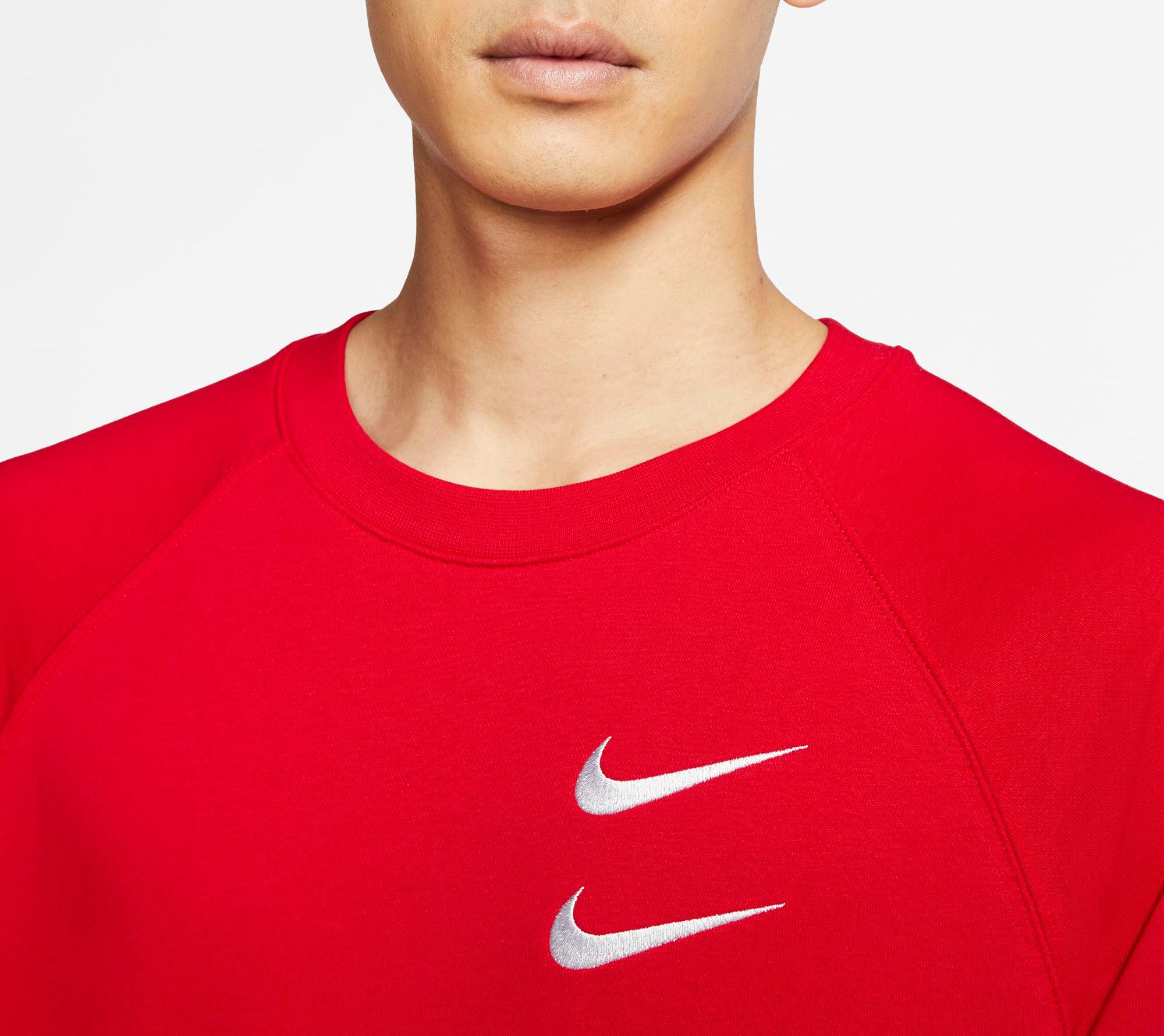 nike double swoosh sweatshirt red