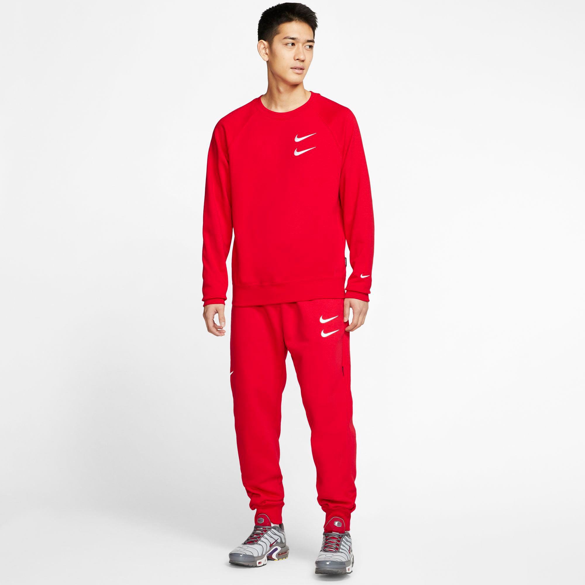 nike men's sportswear double swoosh french terry crewneck