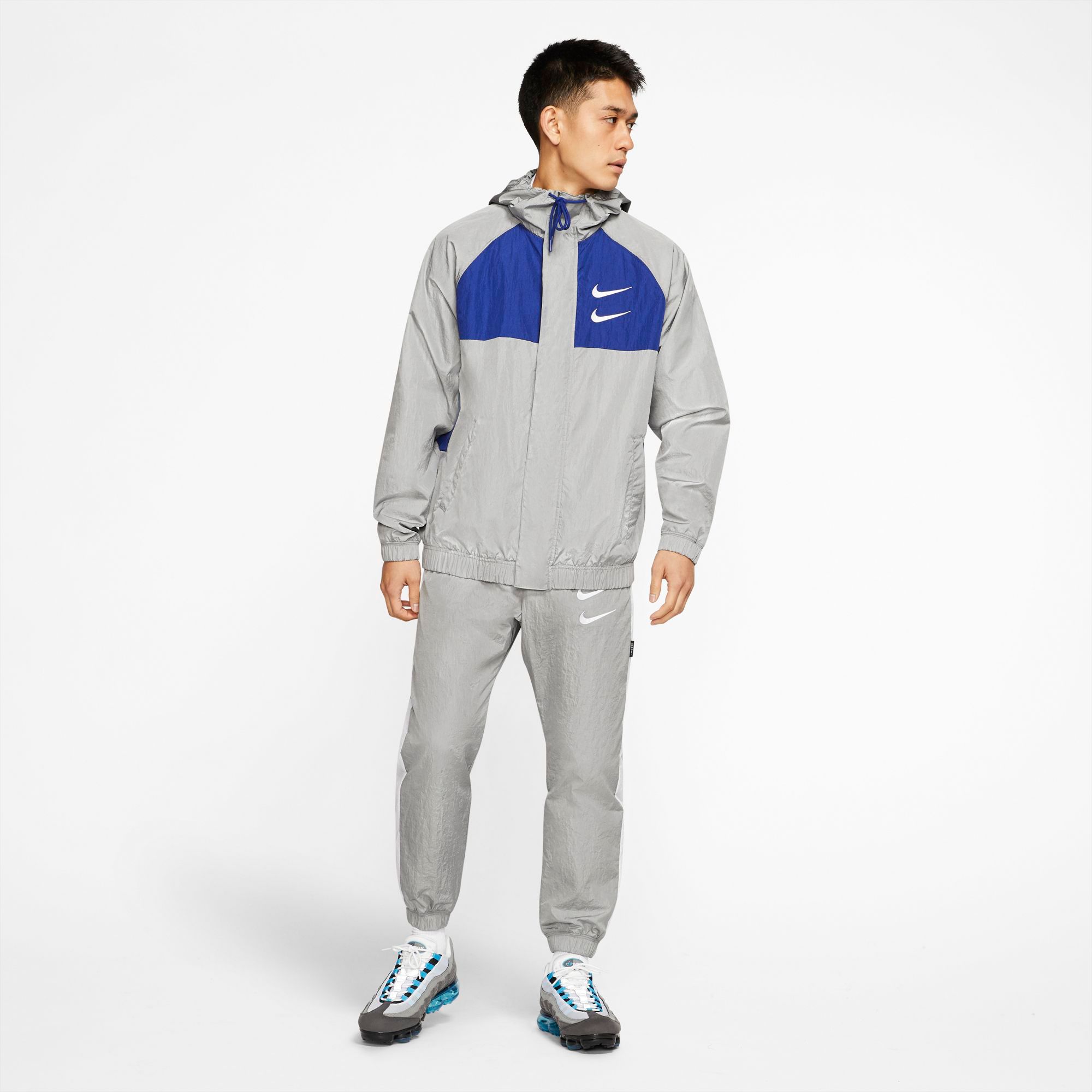 nike sportswear swoosh woven hooded jacket